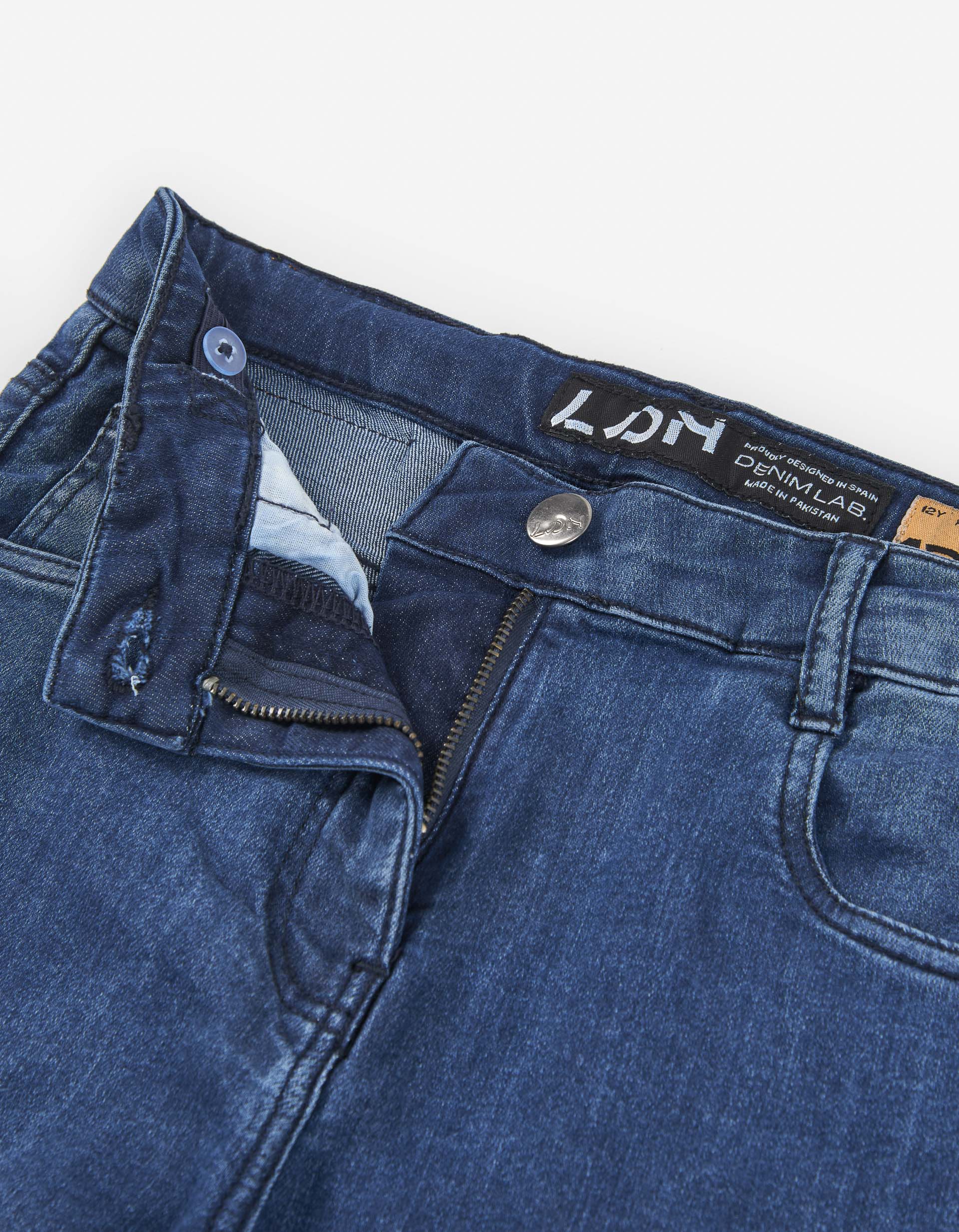 Flared jeans with five pockets for girls, blue - Image 3
