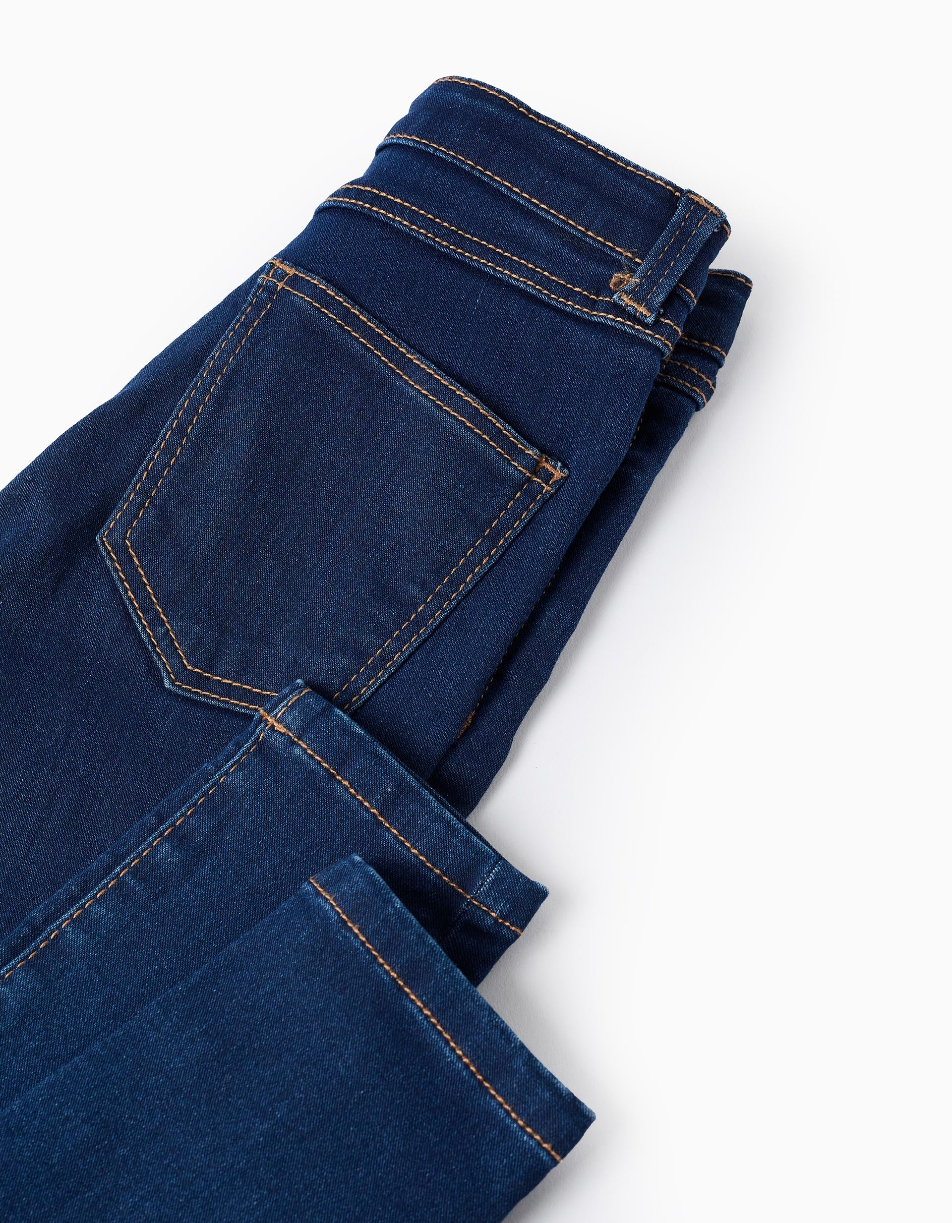 Flexible Skinny Jeans for Girls, Dark Blue - Image 4