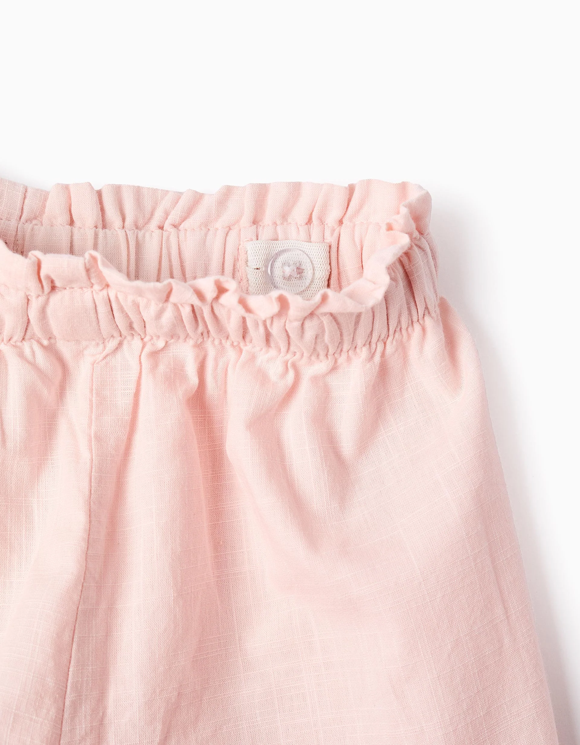 Floral Blouse + Cotton Shorts for Baby Girls, White/Pink - Image 4
