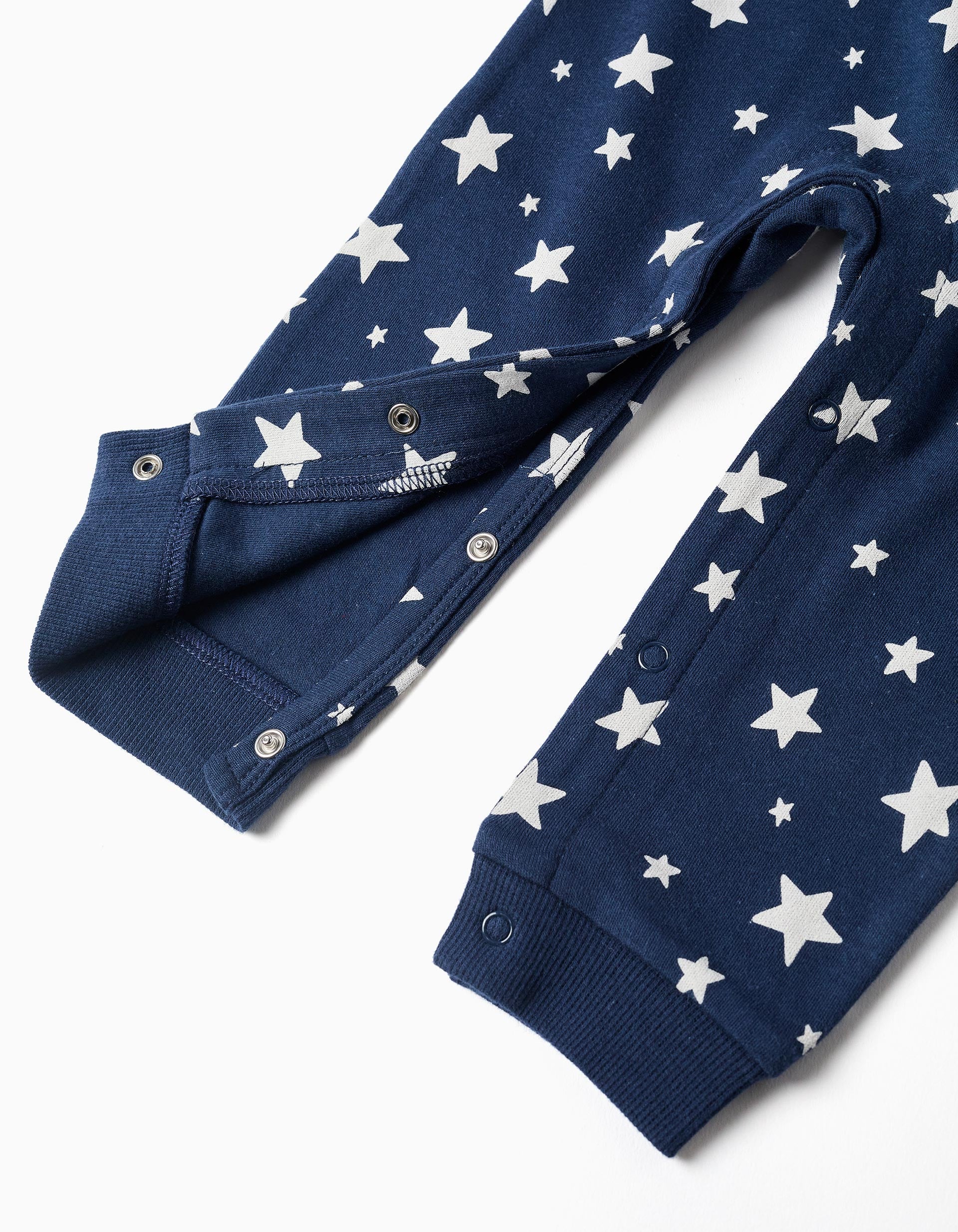 Footless babygrow with star motif for newborn and baby boys, dark blue - Image 4
