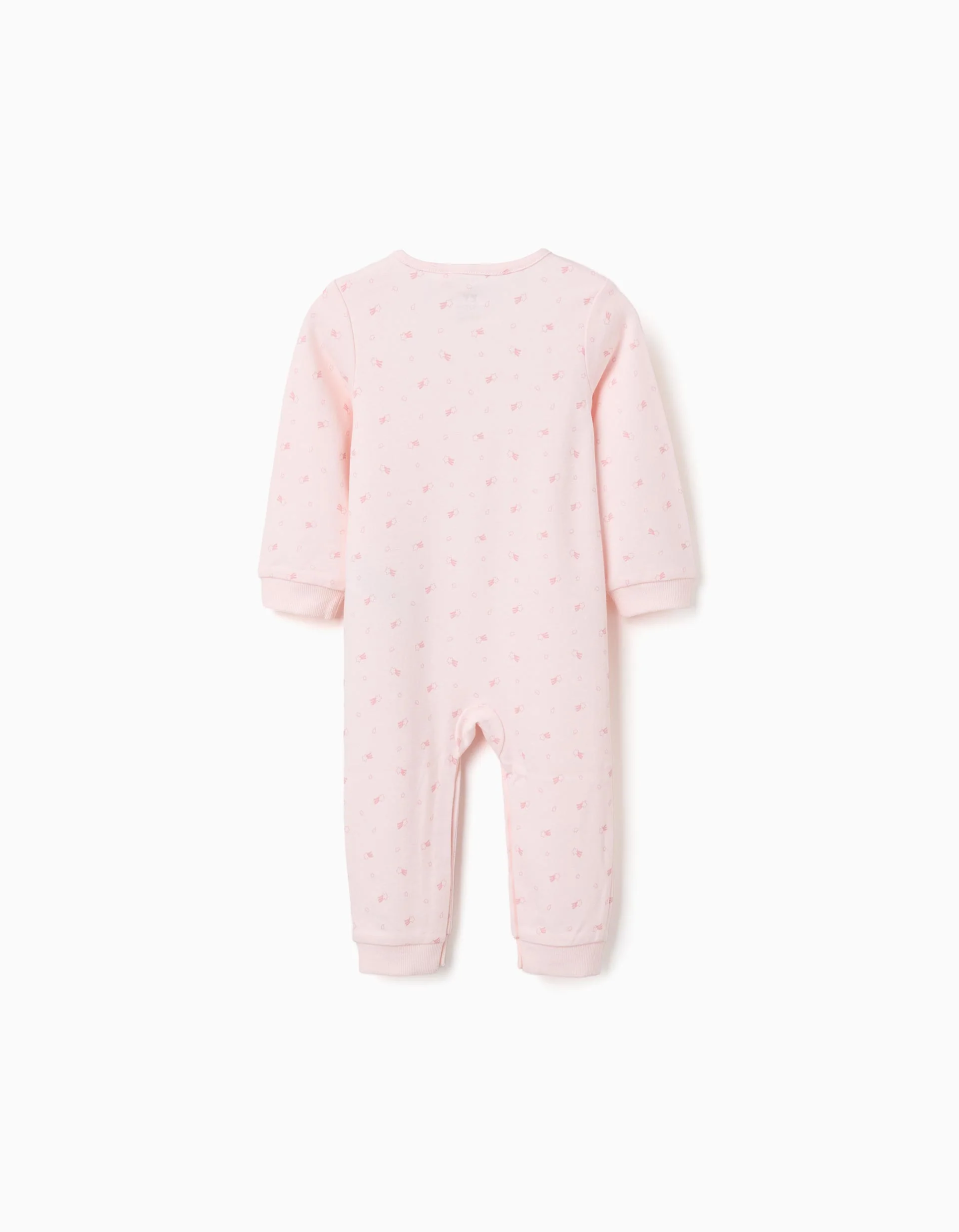 Footless babygrow with star motif for newborn and baby girls, light pink - Image 2