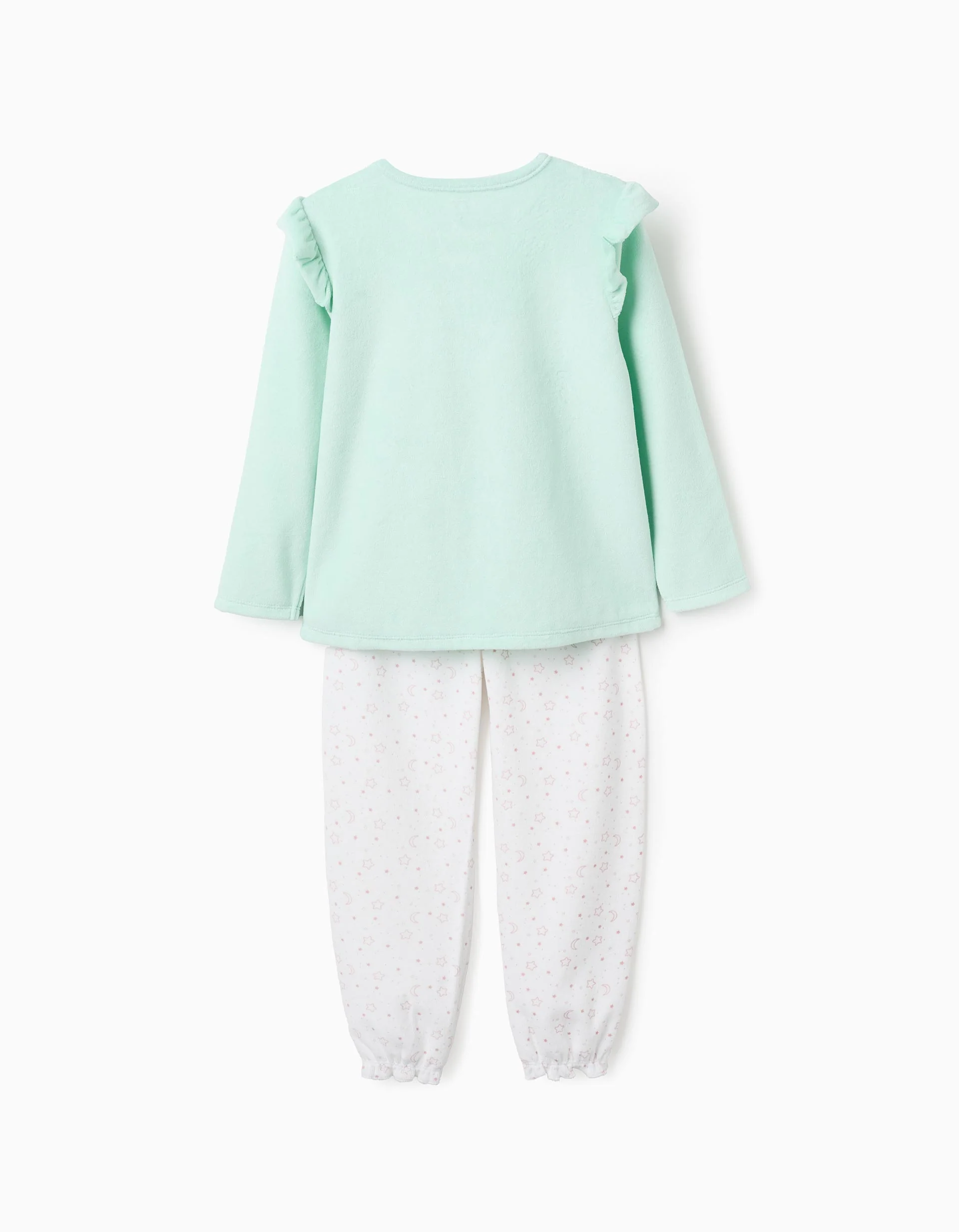 Glow in the Dark Velour Pyjama for Girls 'Emotions', Green/White - Image 5