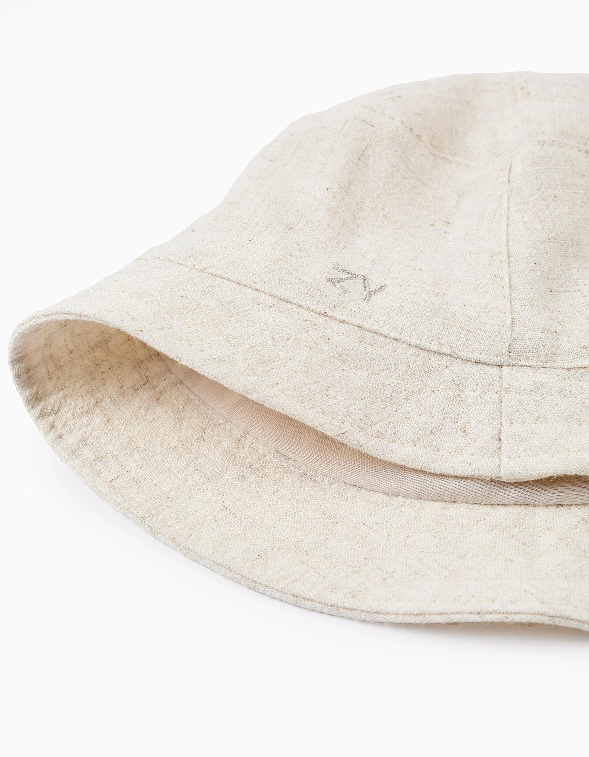 Hat with Linen for Baby and Boys, Beige - Image 2