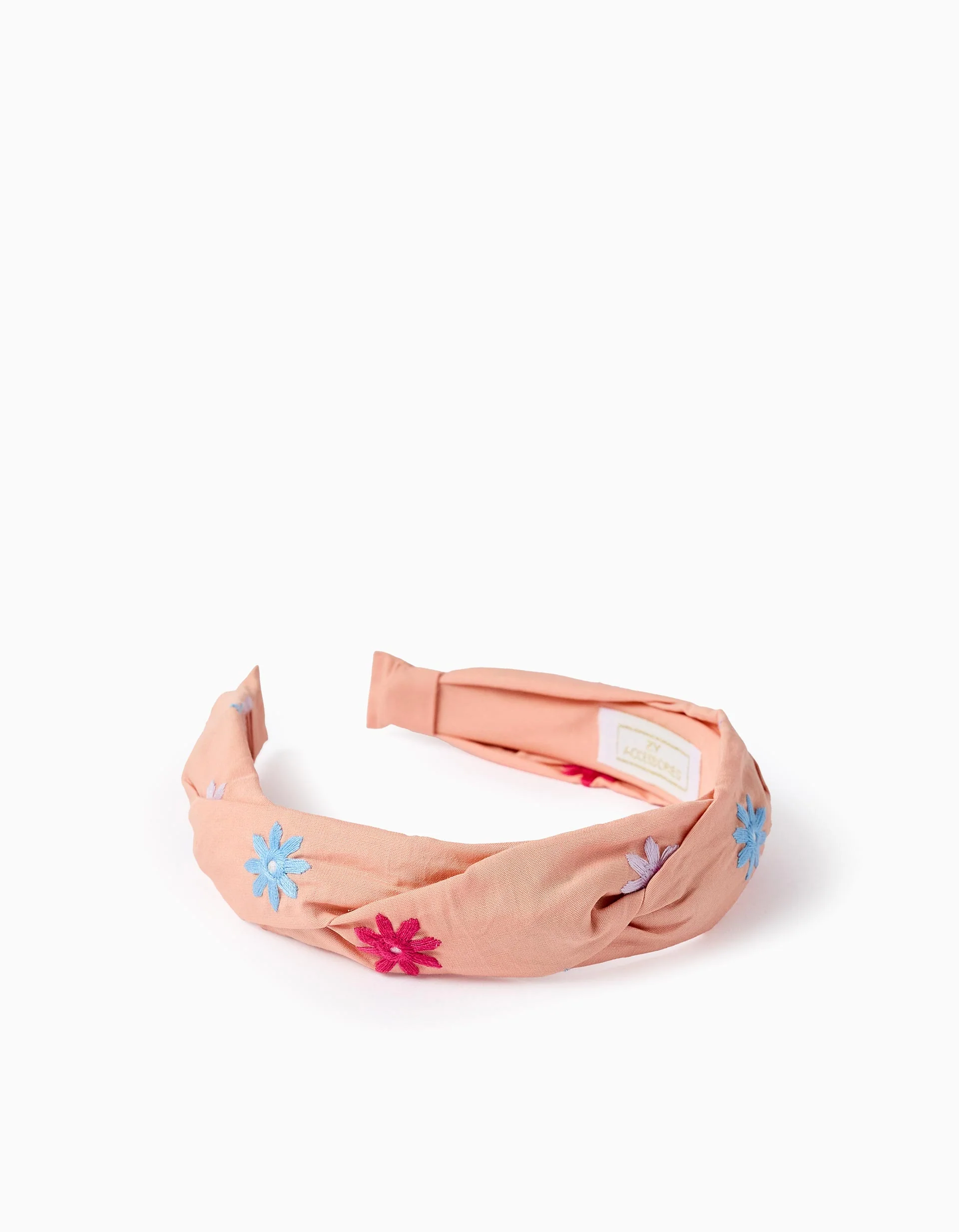 Headband with Flower Embroidery for Babies and Girls, Coral - Image 3