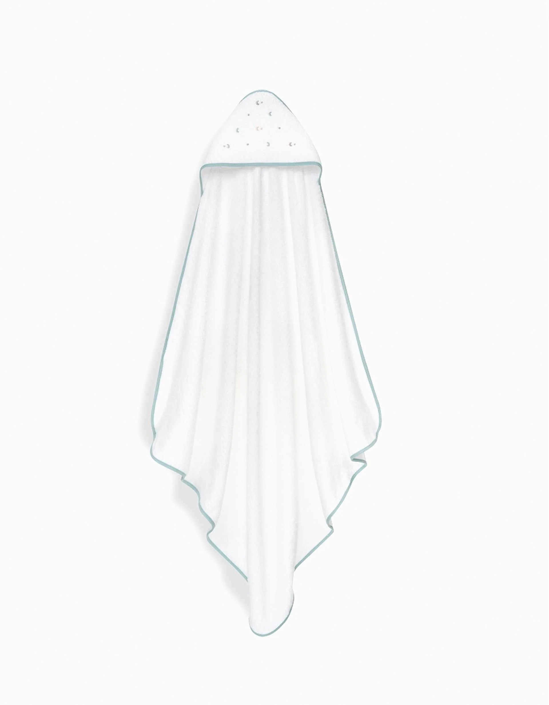 Hooded Bath Towel Interbaby Stars 100x100 cm, Green - Image 3