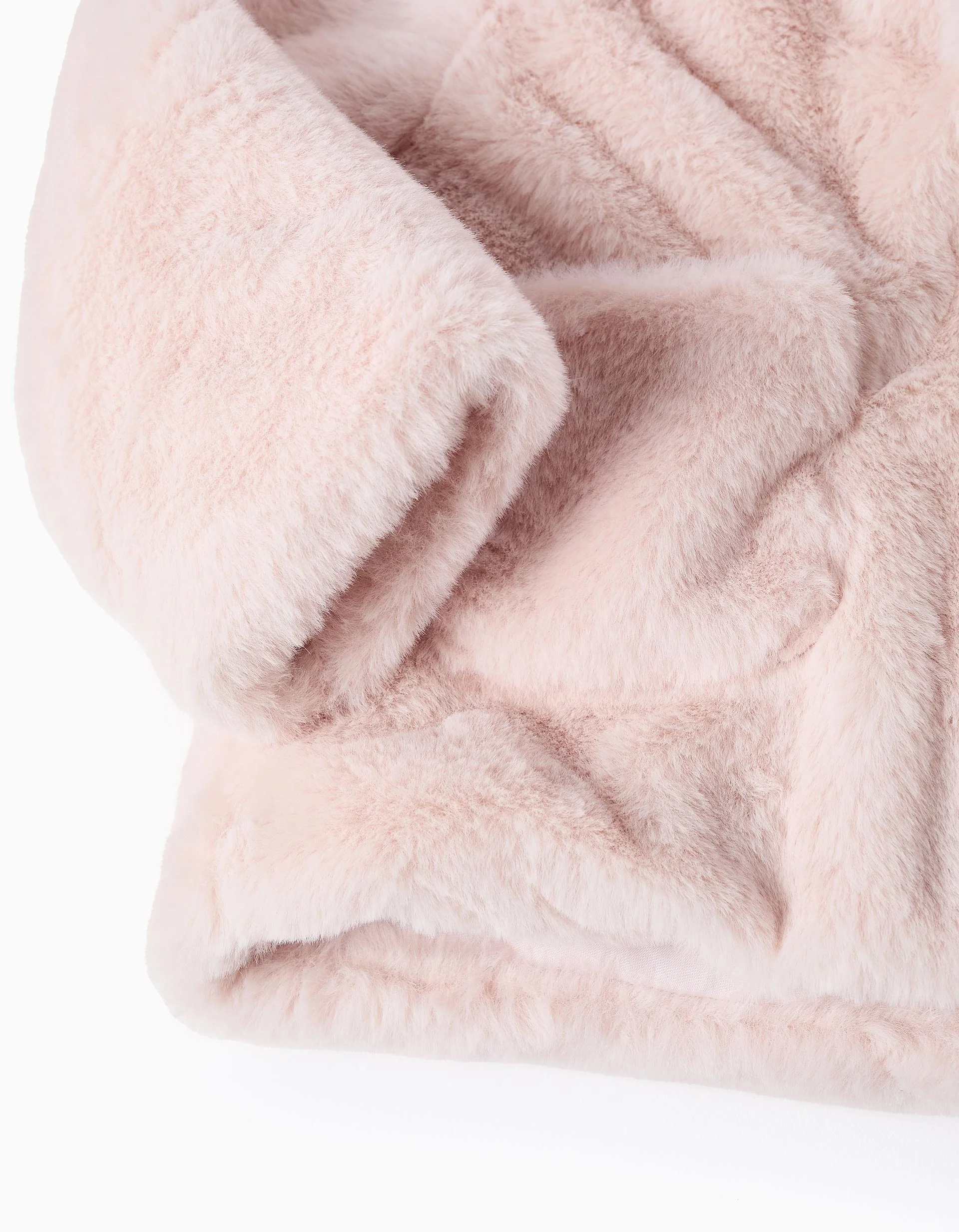 Hooded Fleece Jacket for Baby Girls, Light Pink - Image 4
