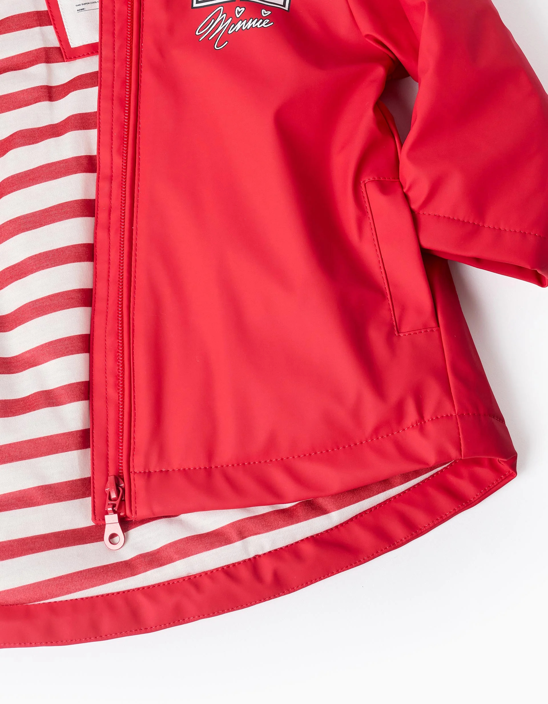 Hooded Rubber Parka for Baby Girls 'Minnie', Red - Image 4