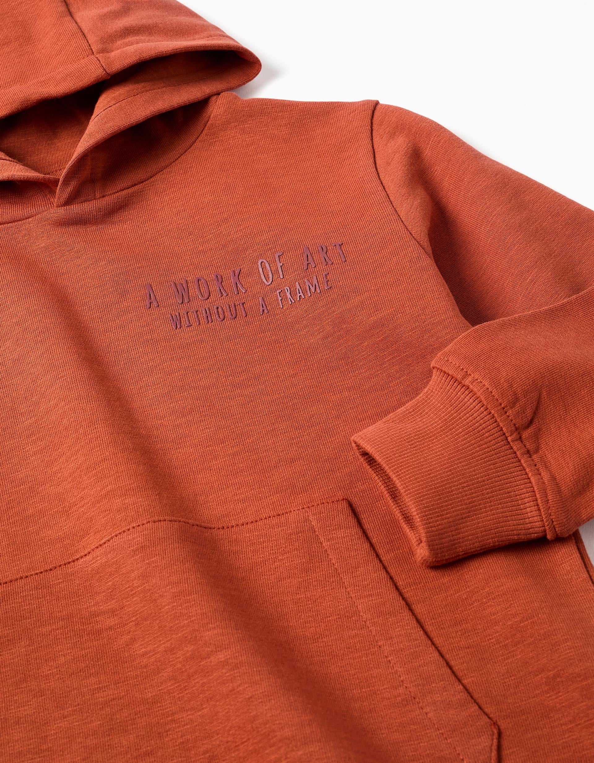 Hooded sweatshirt with Work of Art prints for boys, orange - Image 3