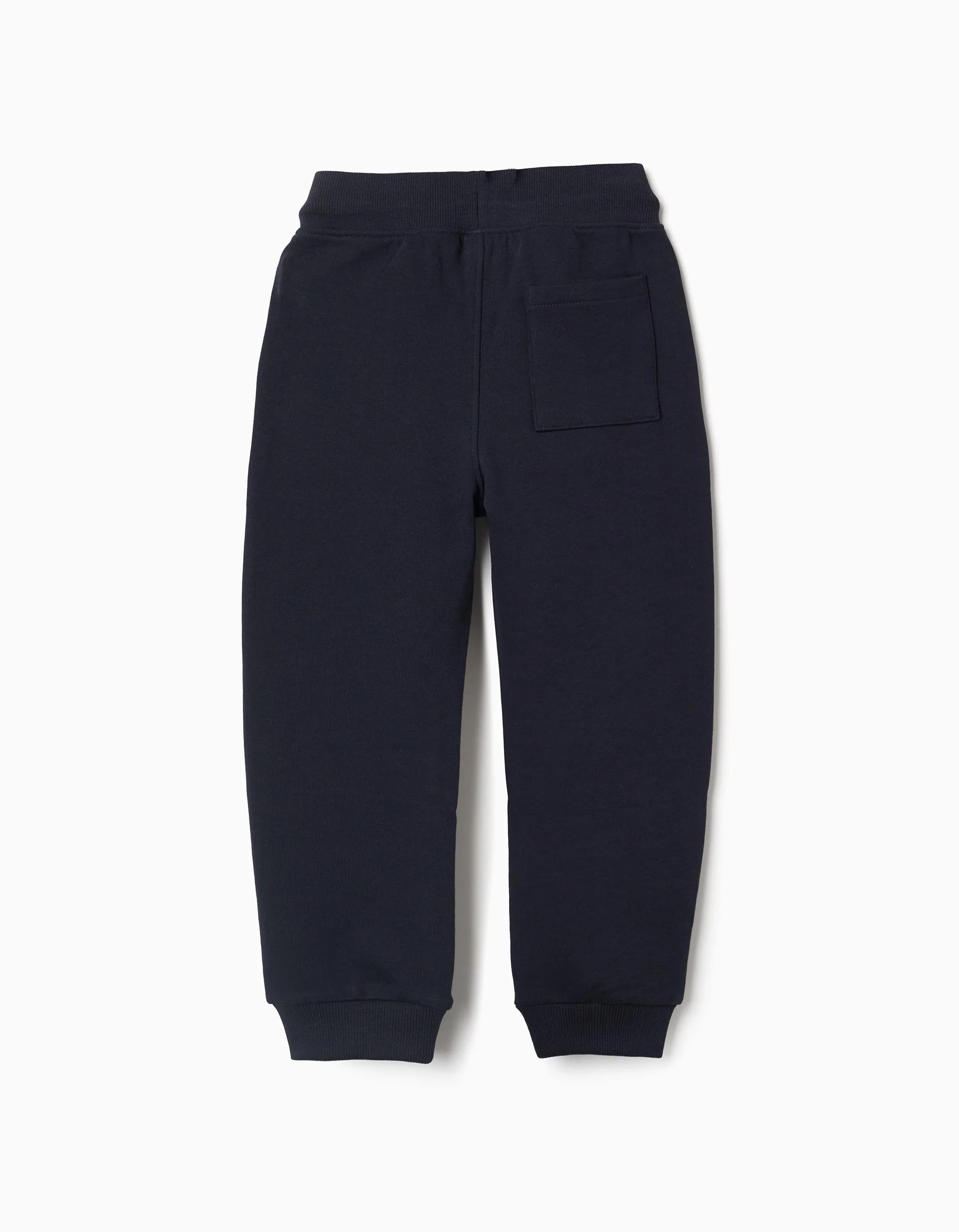 Joggers with drawstring and print for boys, dark blue - Image 3