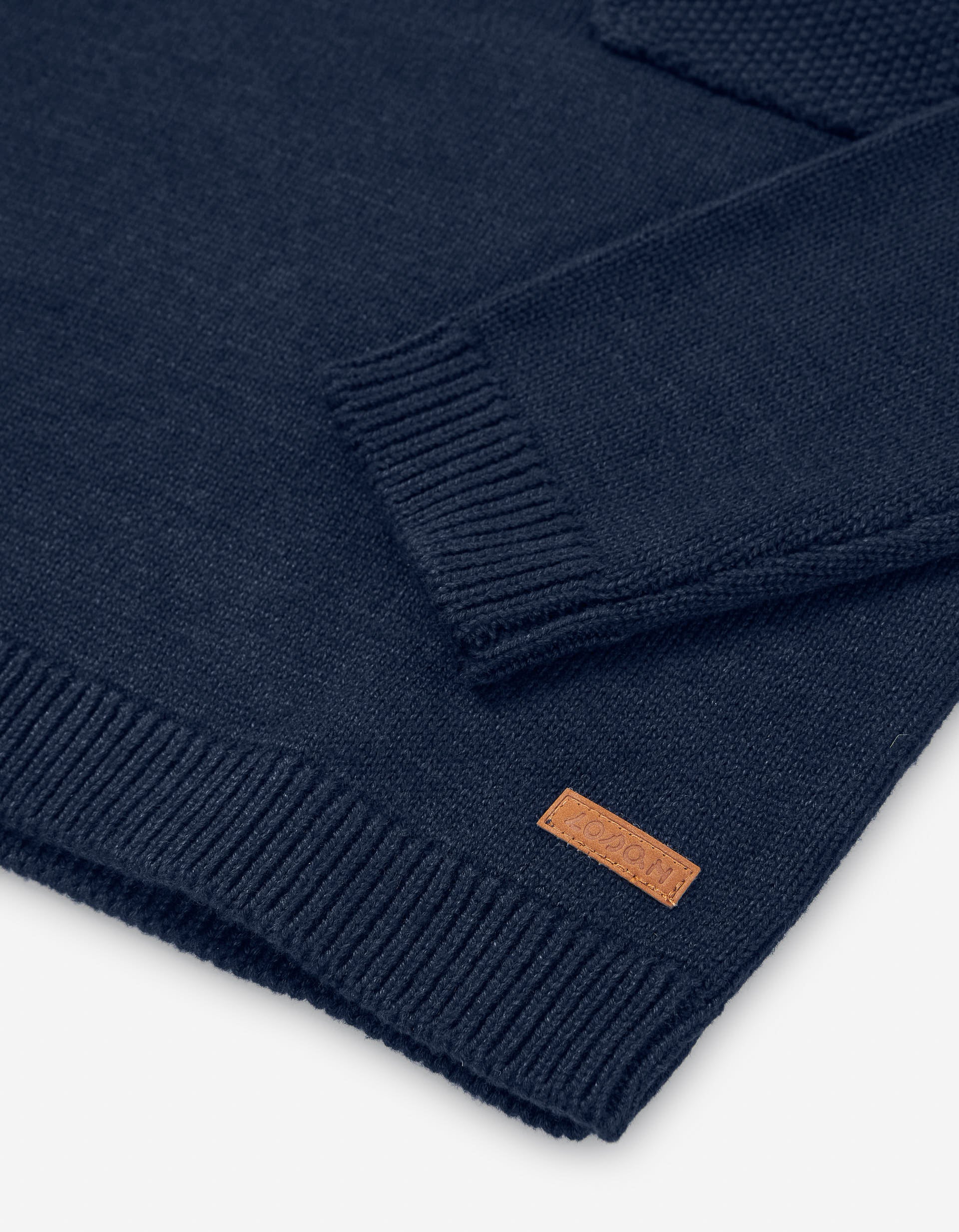 Knitted jumper with chest pocket for boys, dark blue - Image 3