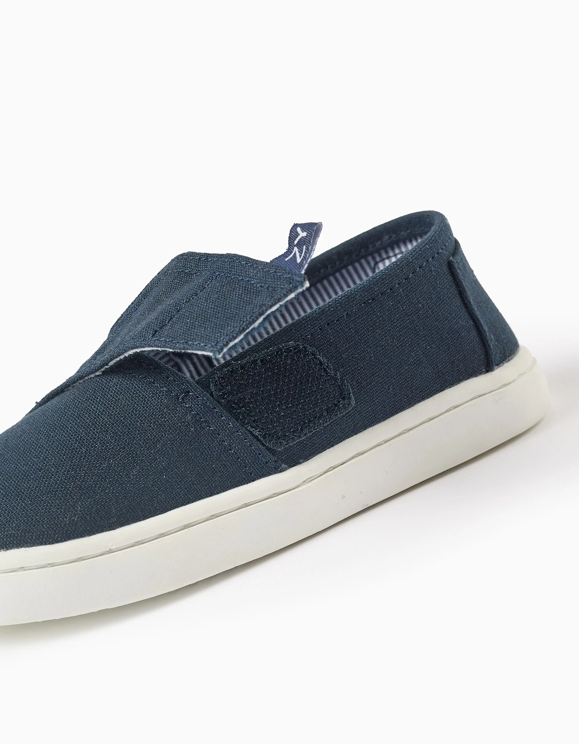 Linen espadrilles with touch-fastener for baby boys, dark blue - Image 4