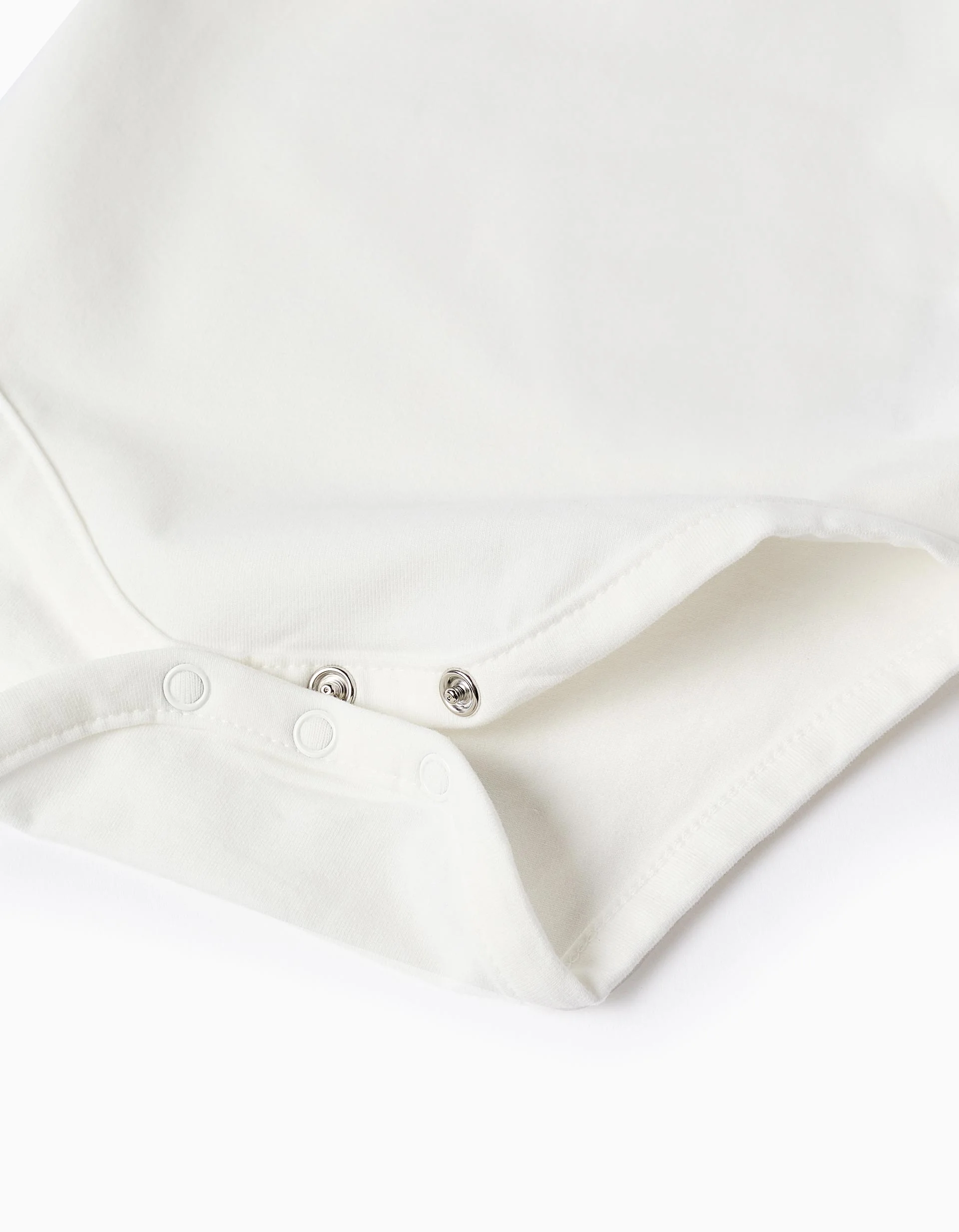 Long sleeve bodysuit with ruffled collar for newborn girls, white - Image 4