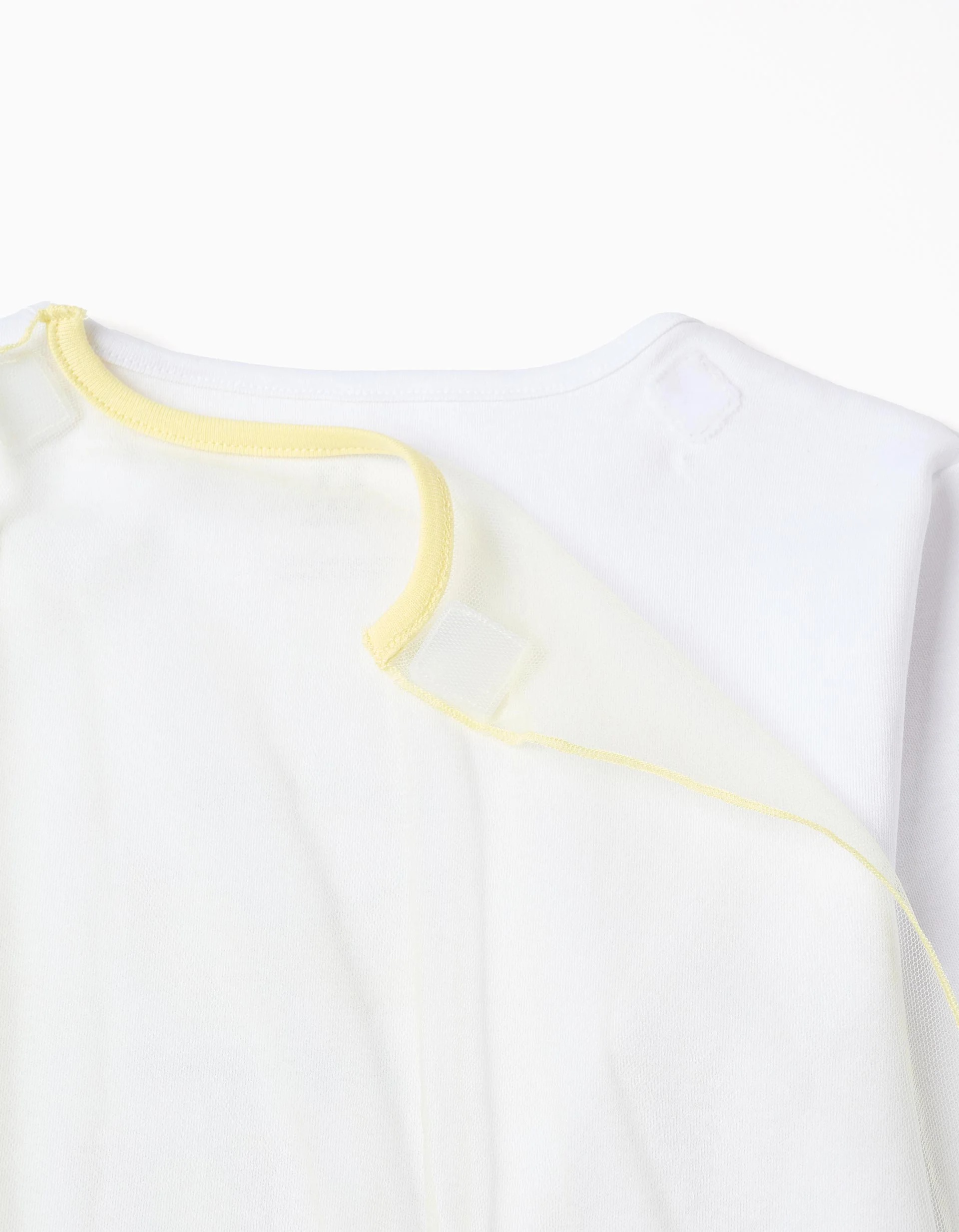 Long sleeve cotton pyjamas with removable cape for girls, white/yellow - Image 6
