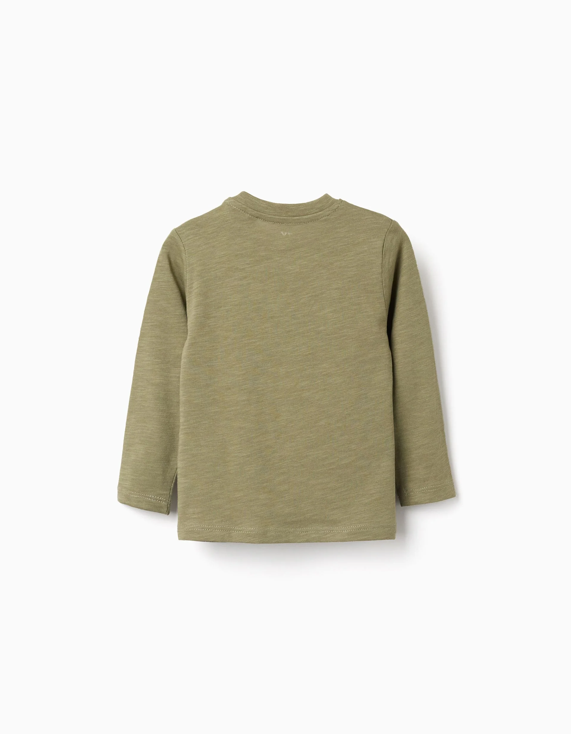 Long sleeve cotton T-shirt with Cactus Garden print for baby boys, green - Image 3
