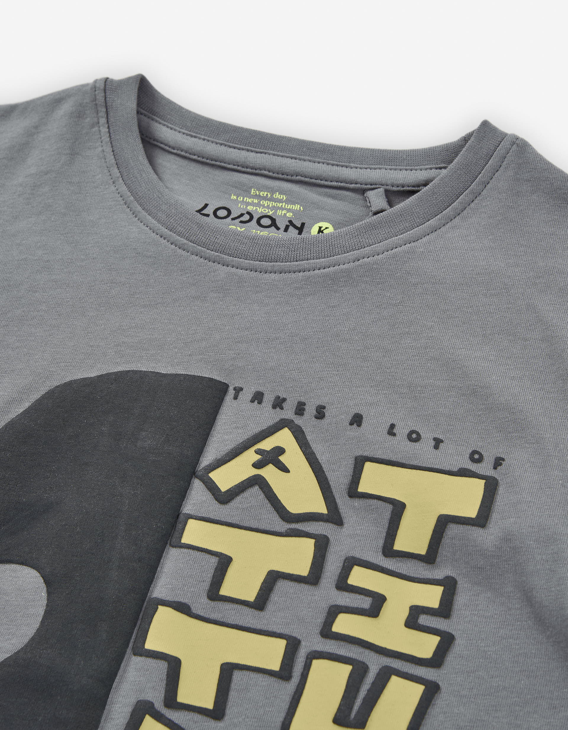 Long sleeve cotton T-shirt with gorilla print for boys, grey - Image 3