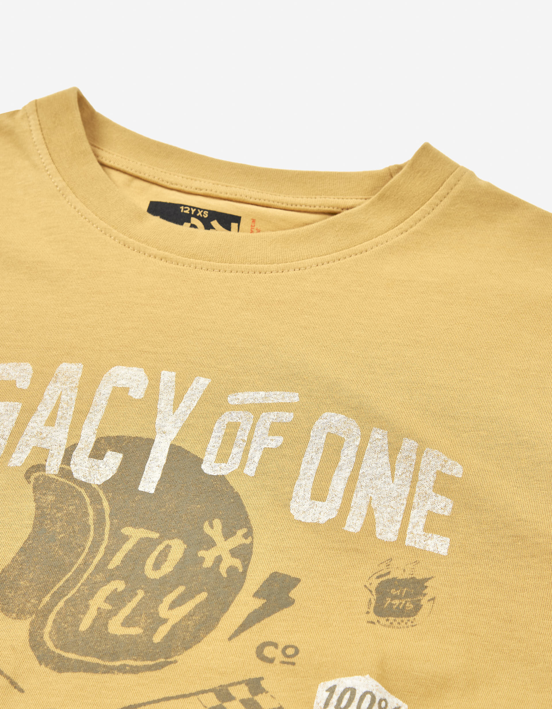 Long sleeve cotton T-shirt with Legacy print for boys, yellow - Image 3