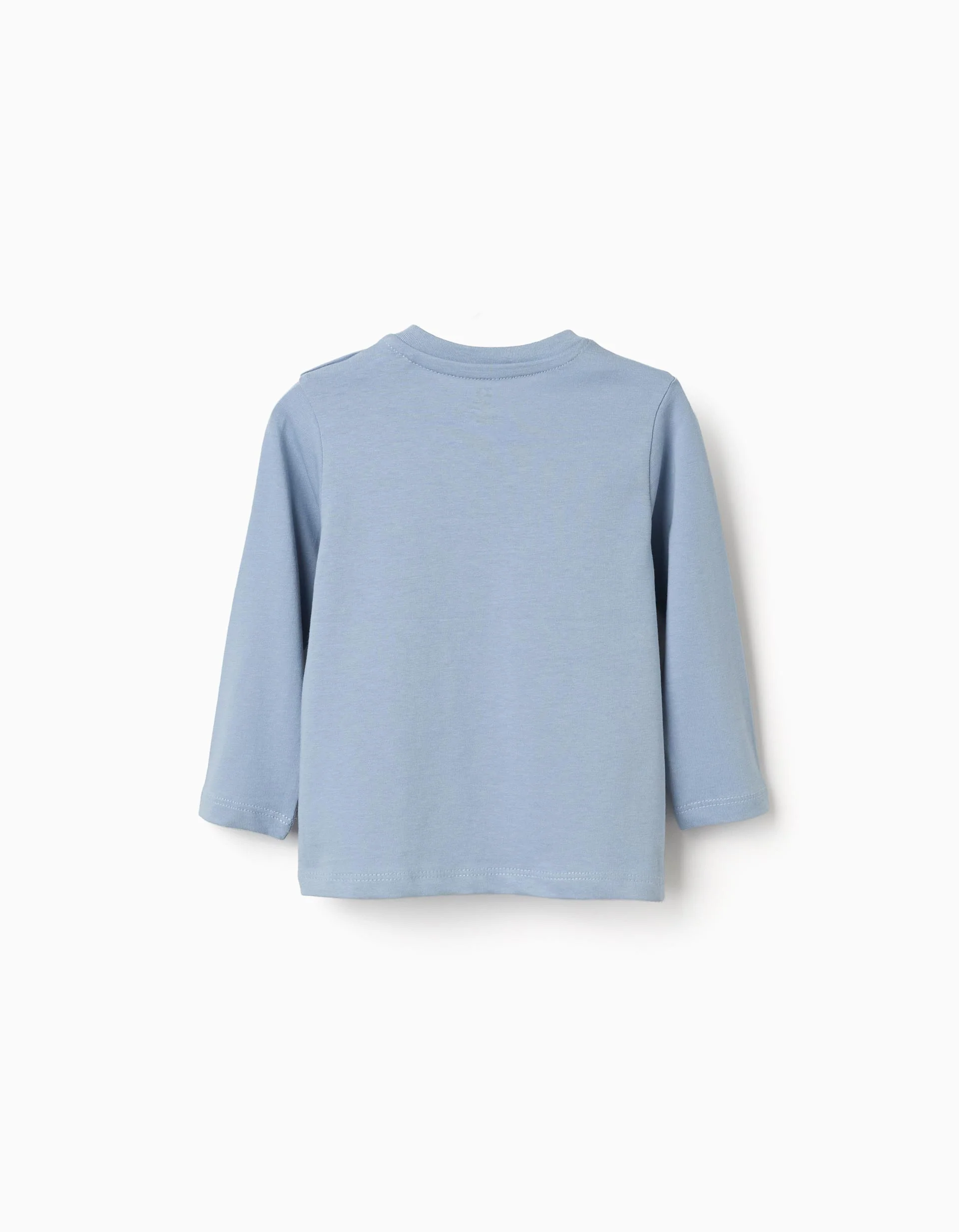 Long sleeve cotton T-shirt with Lion print for baby boys, blue - Image 2
