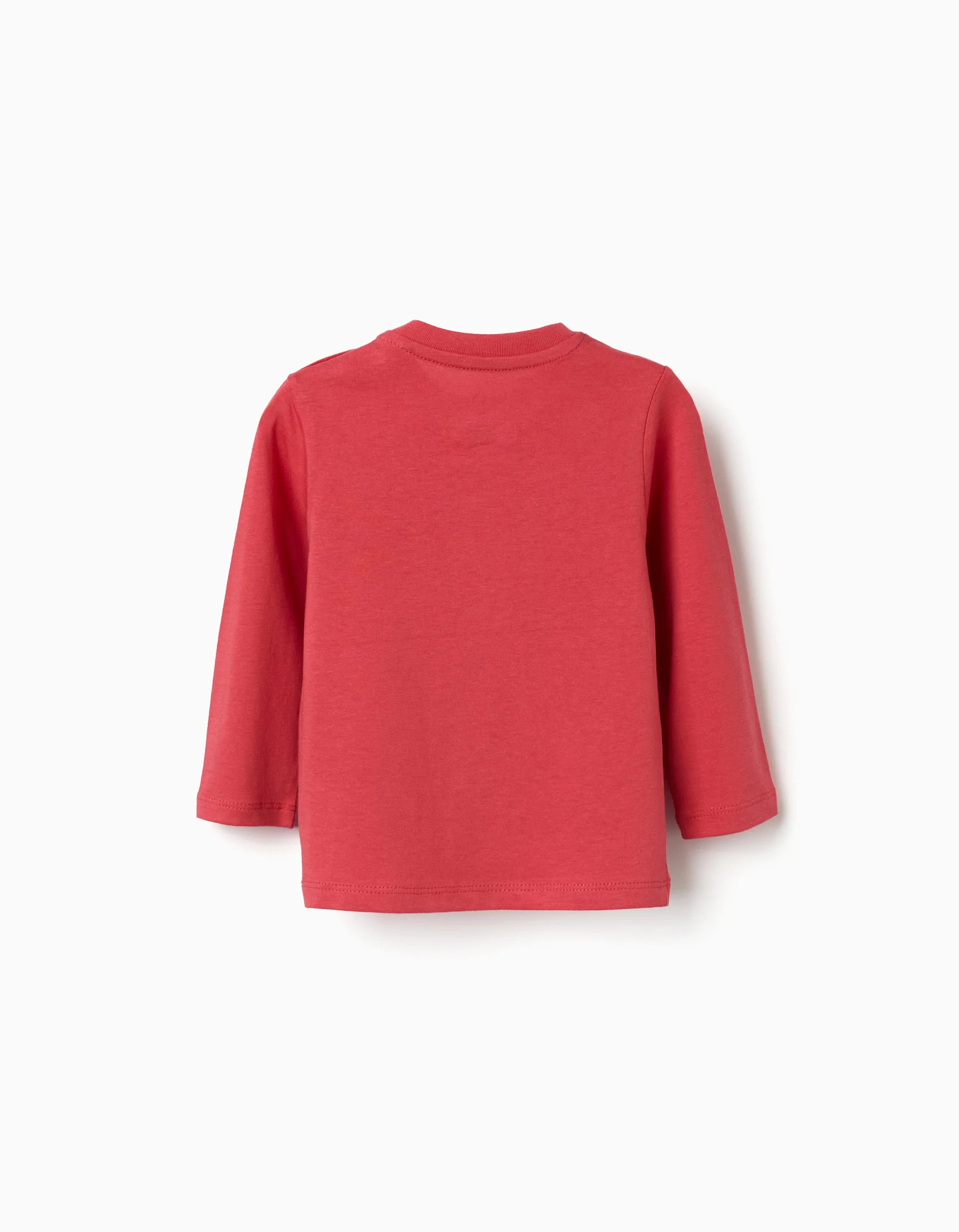Long sleeve cotton T-shirt with Stroky print for baby boys, red - Image 2