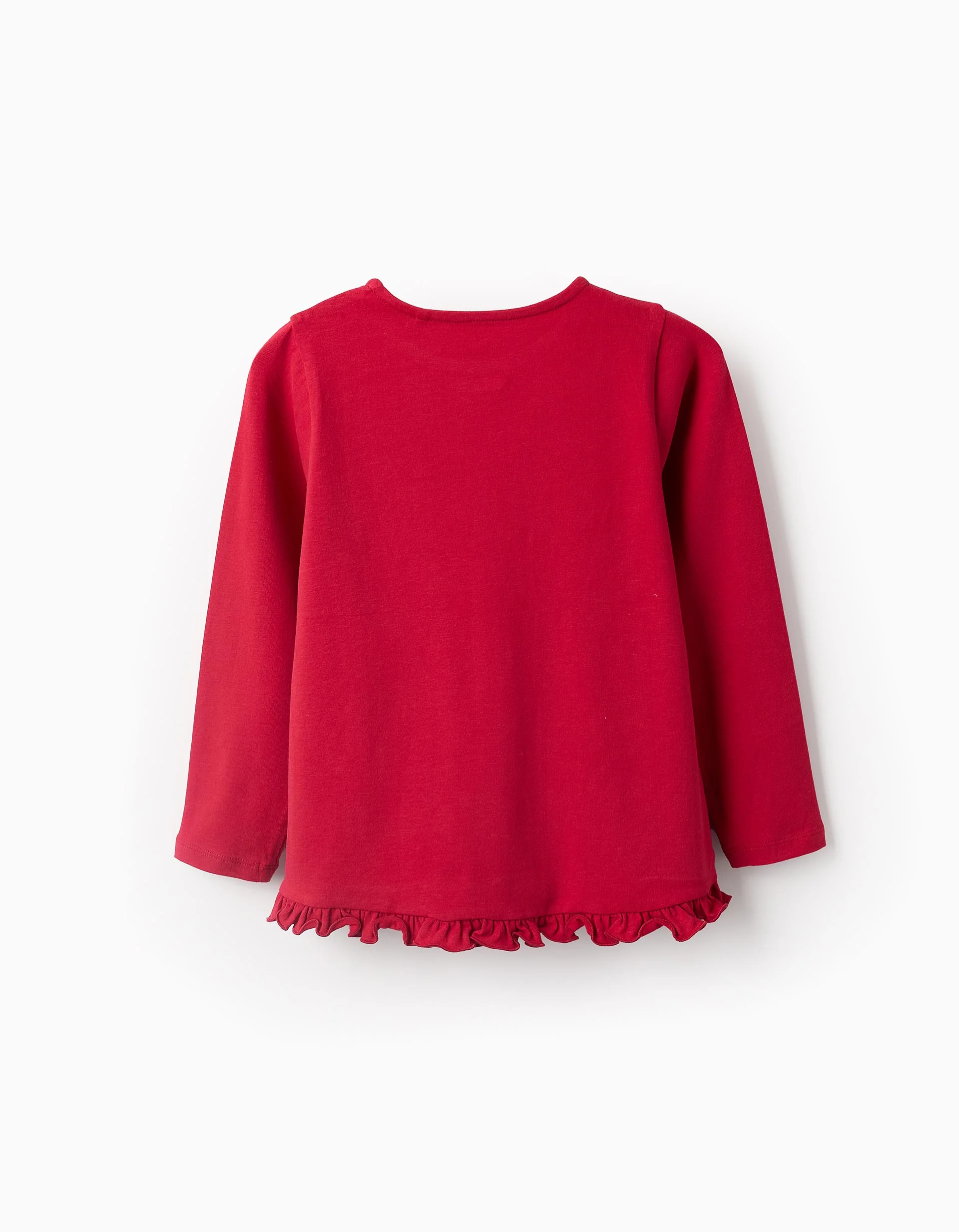 Long Sleeve T-shirt with Glitter for Girls, Red - Image 2