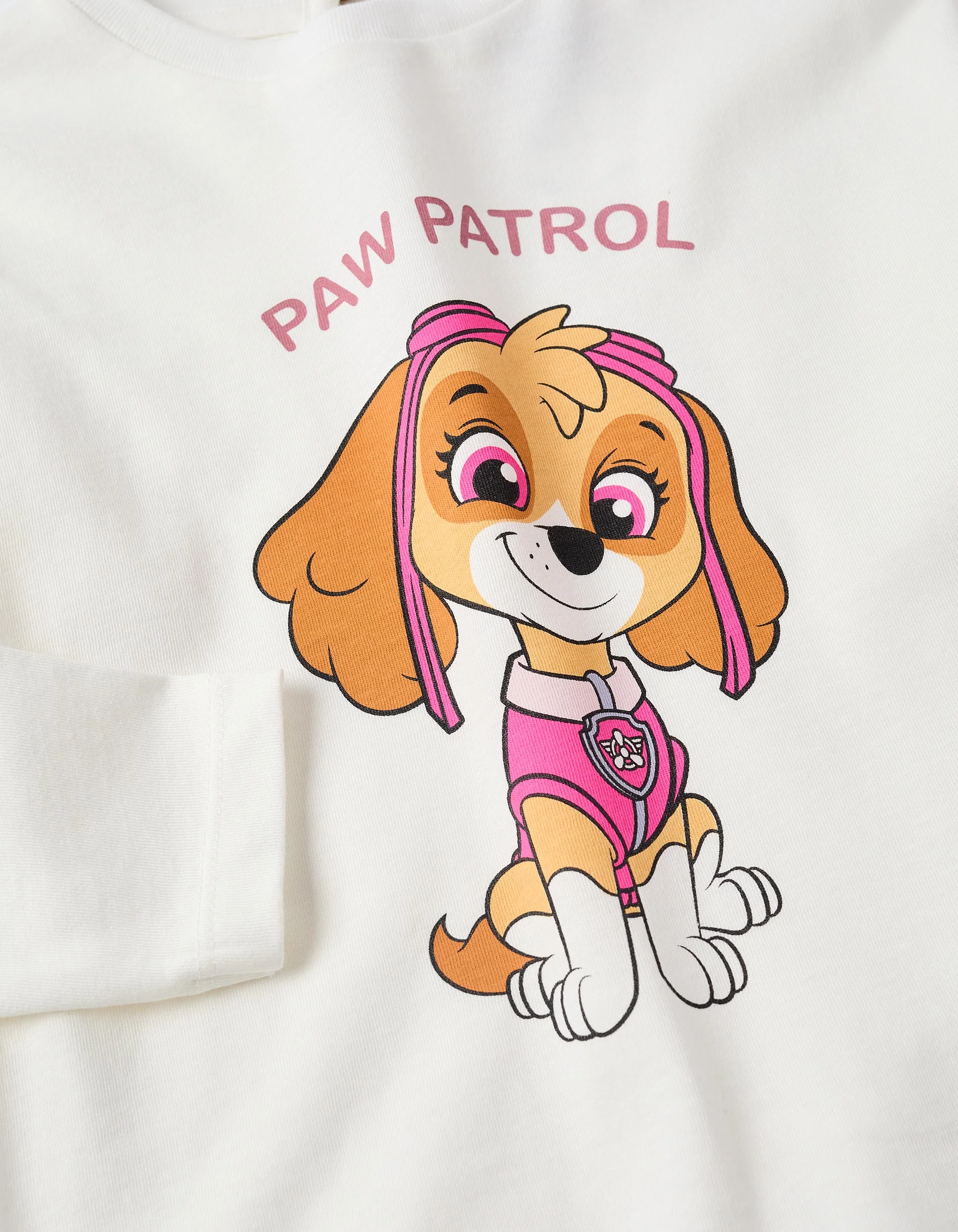 Long sleeve T-shirt with Skye print for baby girls, white - Image 3