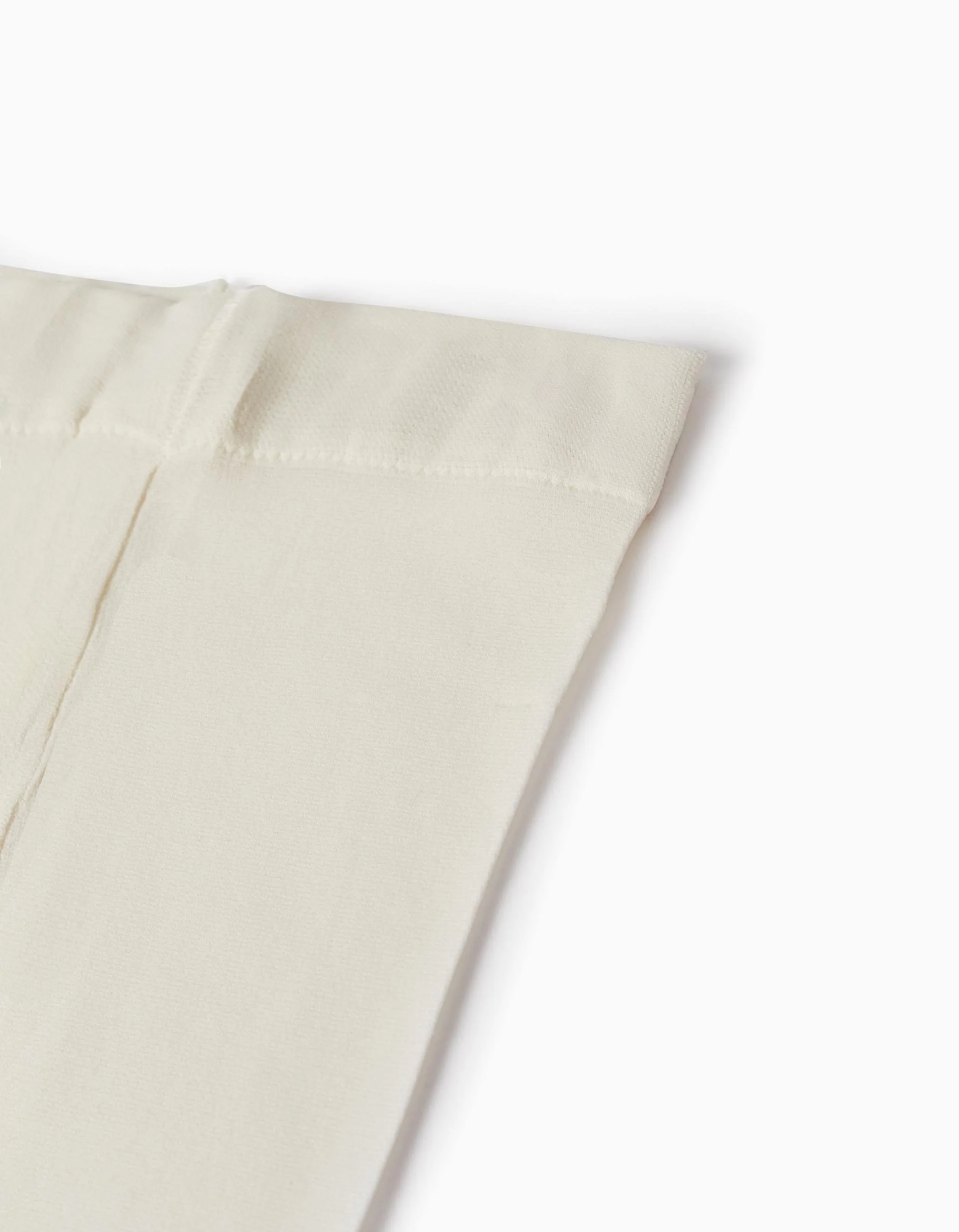 Microfiber Tights with Bow for Girls, White - Image 3