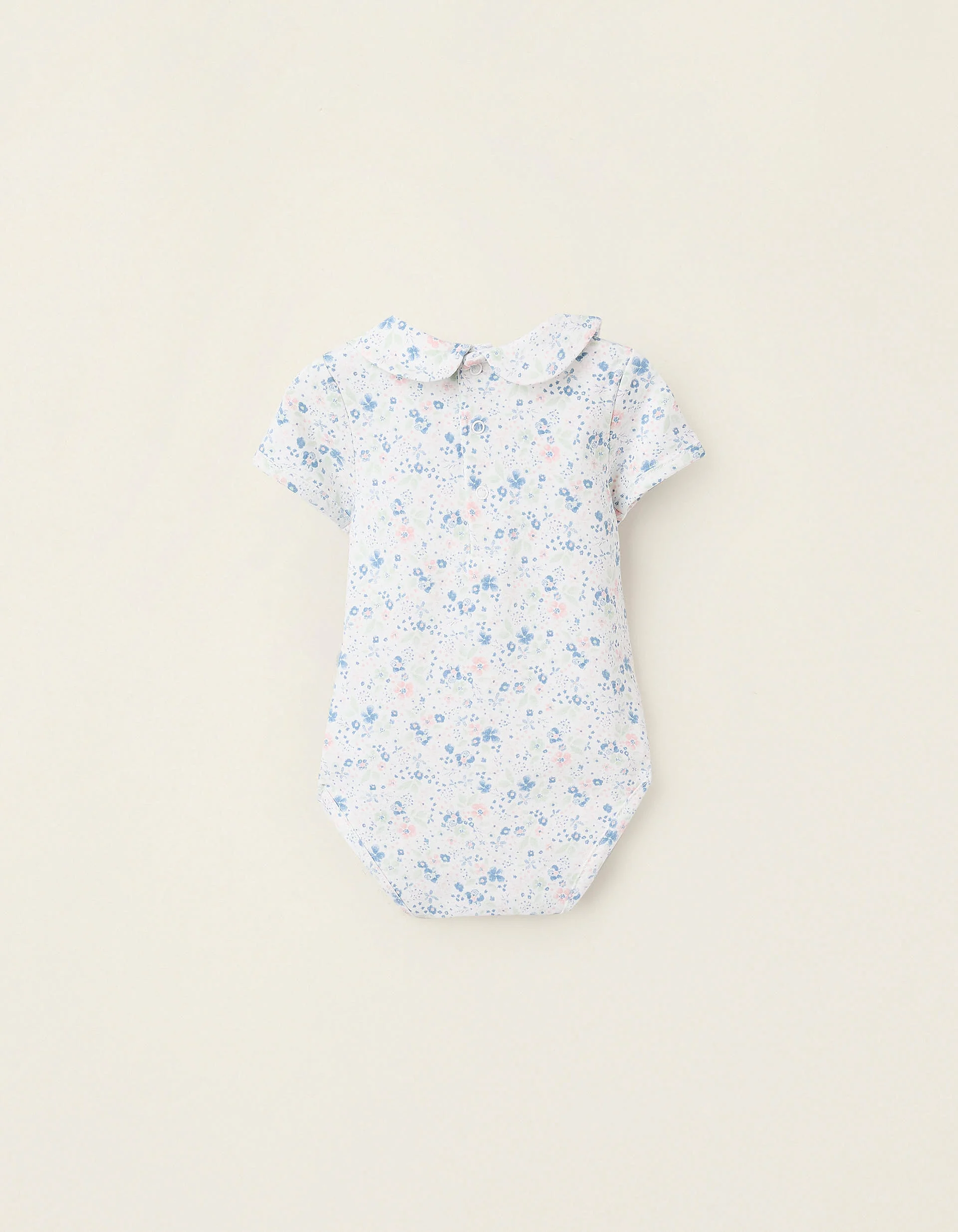 Floral Bodysuit for Newborn Girls, White/Blue/Green/Pink - Image 2