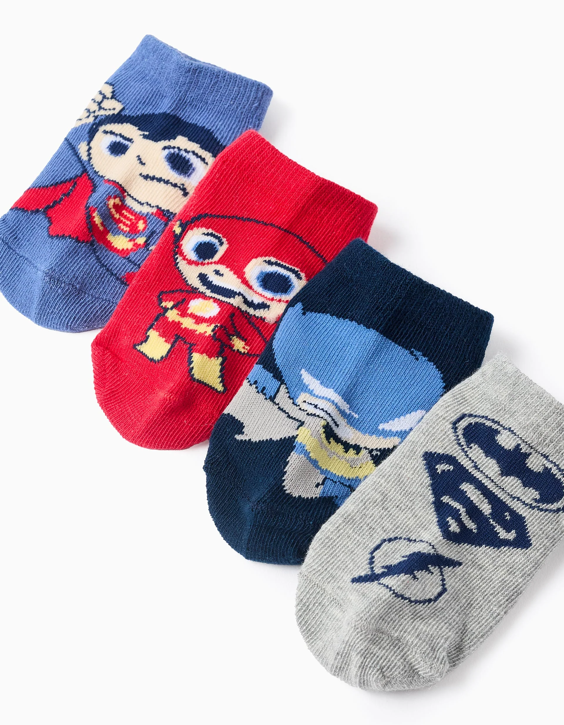 Pack 4 Pairs of Super Friends' Ankle Socks for Baby Boys, Multicolour - Image 2