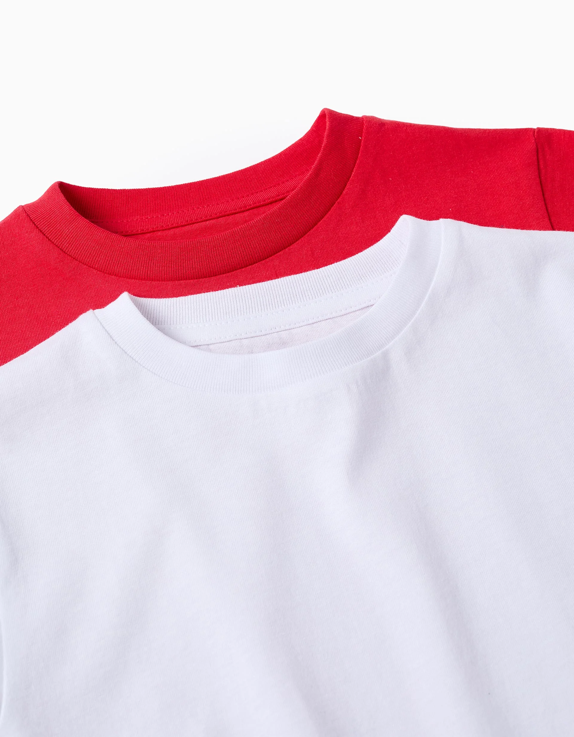 Pack of 2 Cotton T-shirts for Boys, White/Red - Image 3