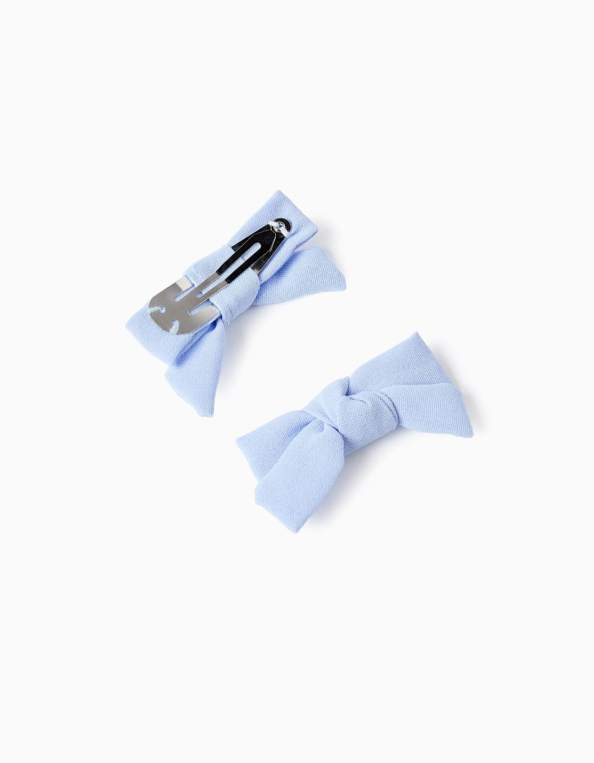 Pack of 2 Hair Clips with Bow for Babies and Girls, Light Blue - Image 3