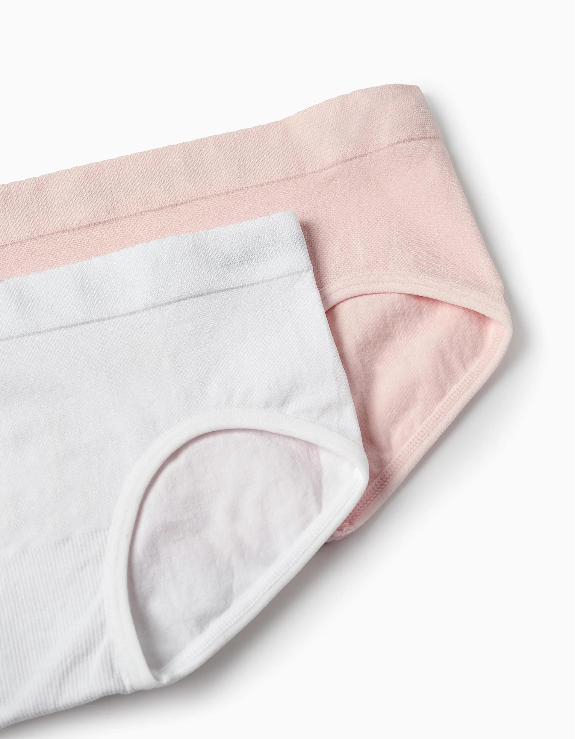 Pack of 2 Hipster Briefs in Microfiber for Girls, White/Pink - Image 4