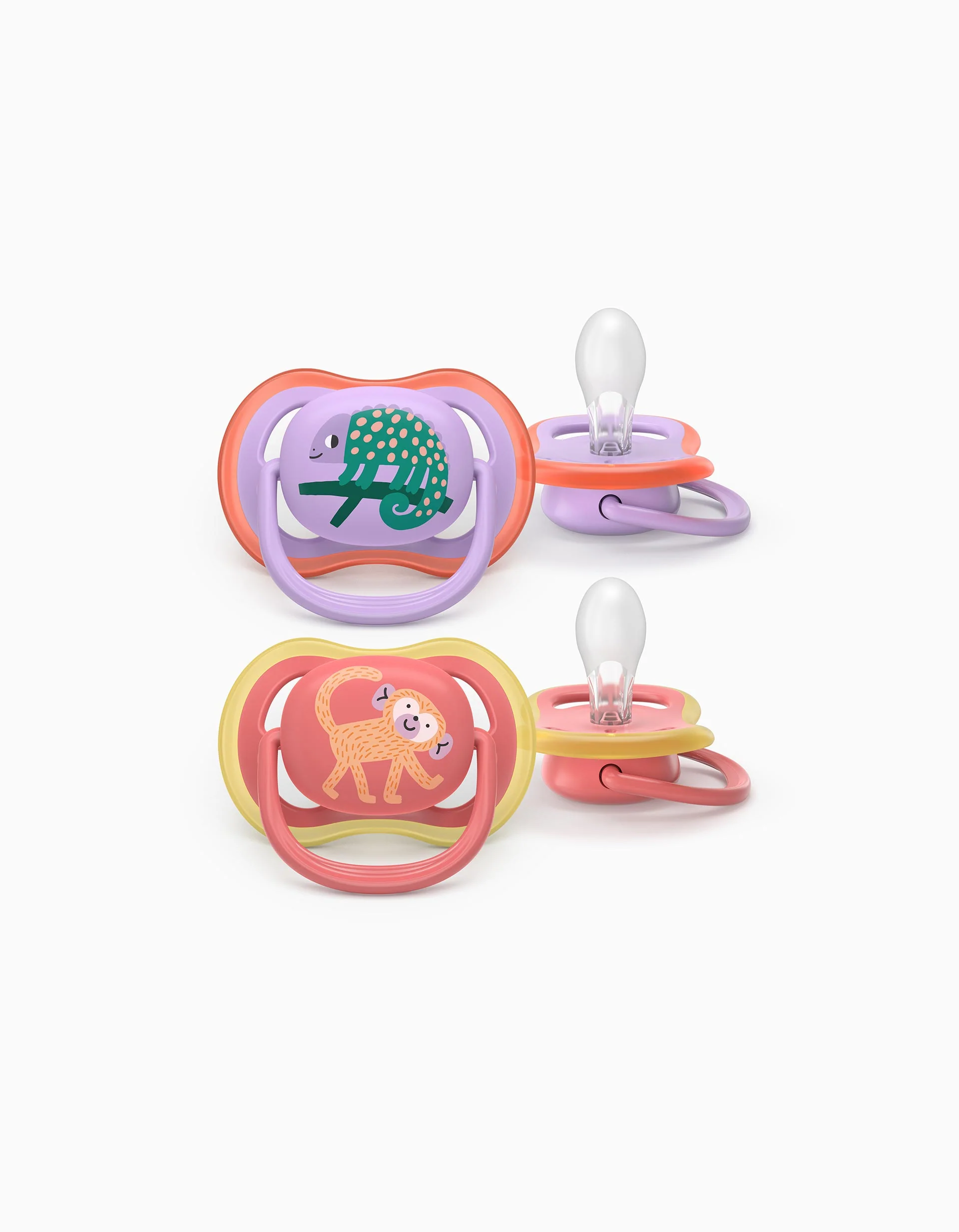 Pack of 2 Philips Avent Ultra Air Deco Soothers for Girls, 18M+ - Image 3