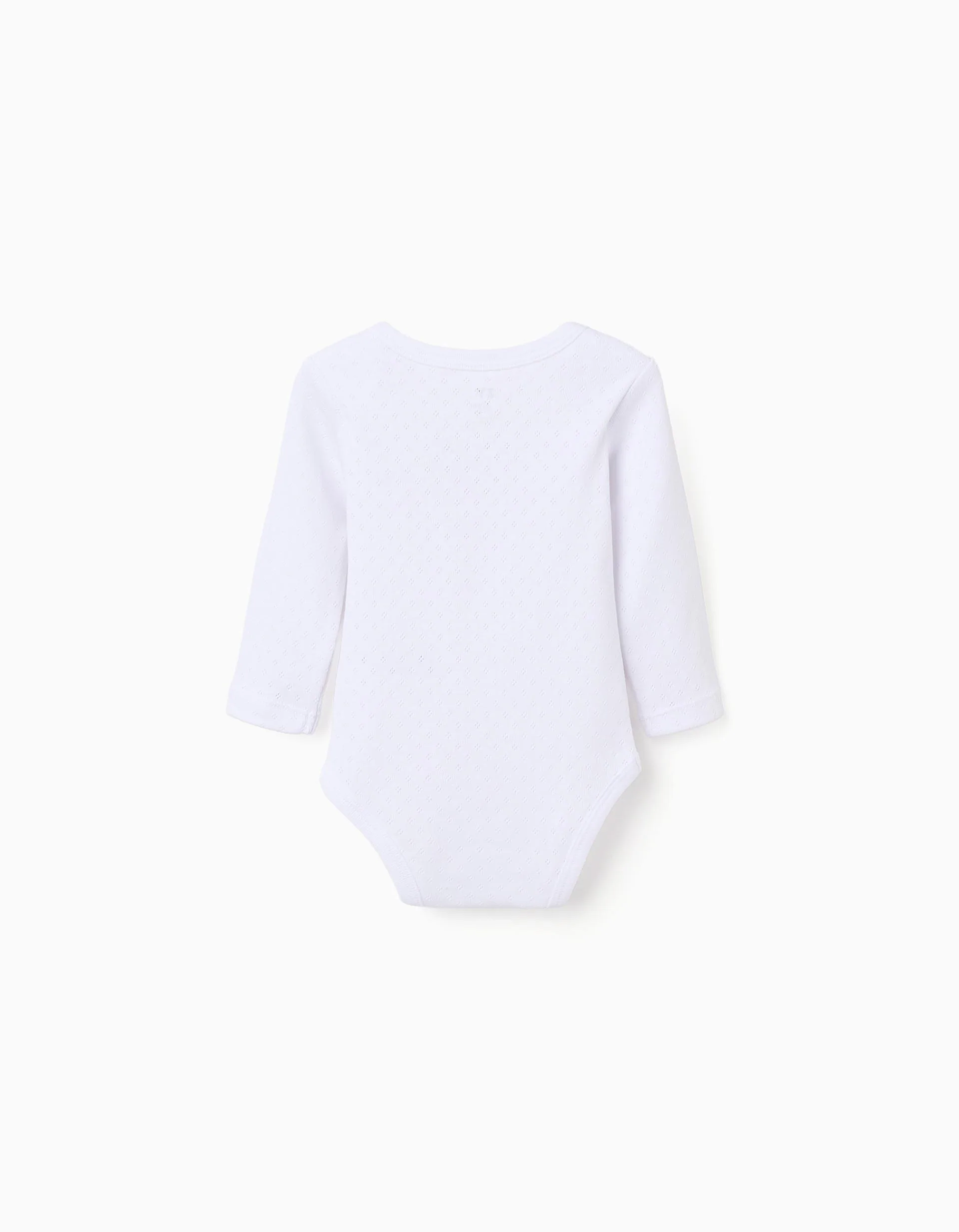 Pack of 4 bodysuits in brushed cotton for newborns and babies, white - Image 2