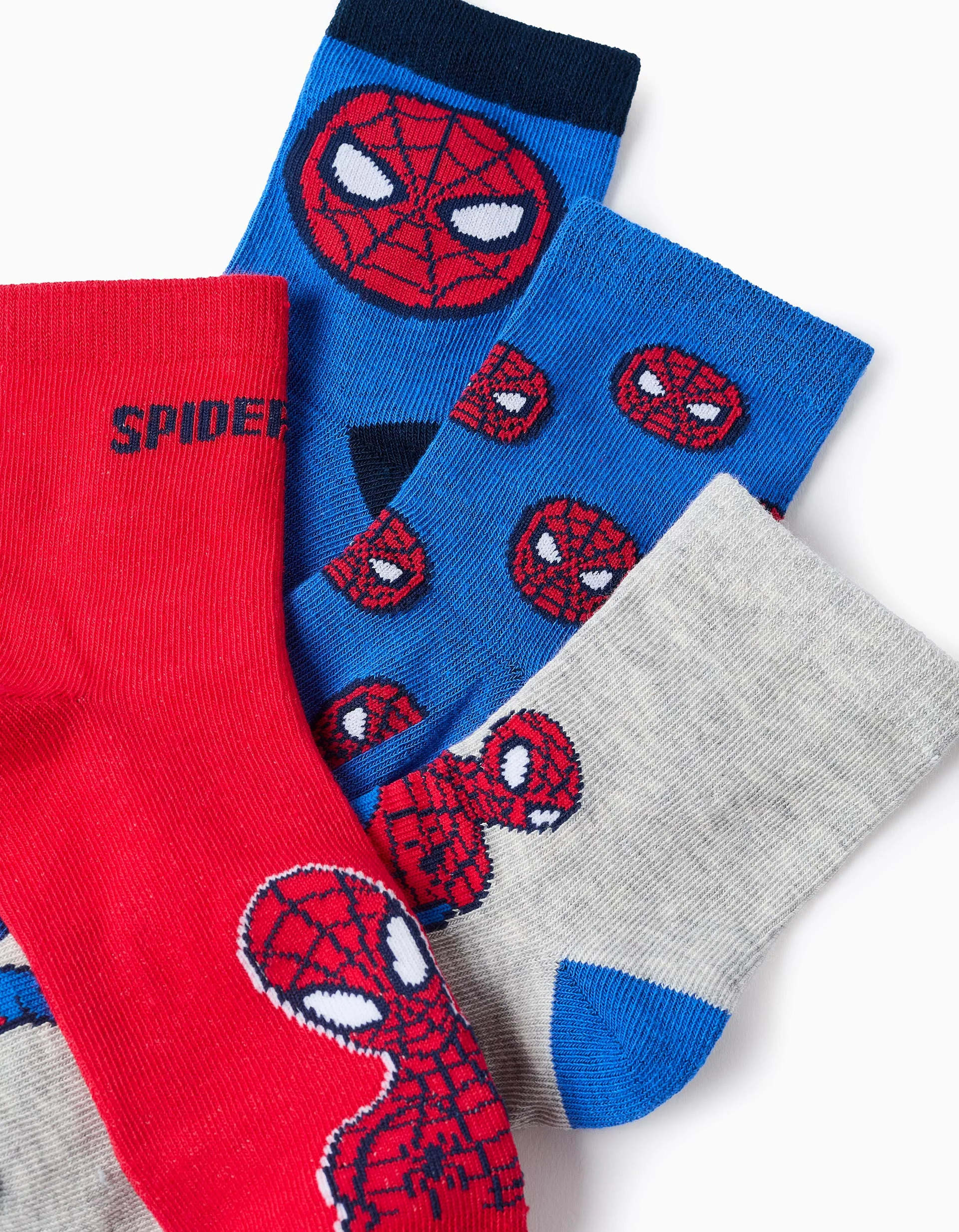 Pack of 4 Pairs of Spider-Man Socks for Boys, Blue/Red/Grey - Image 2