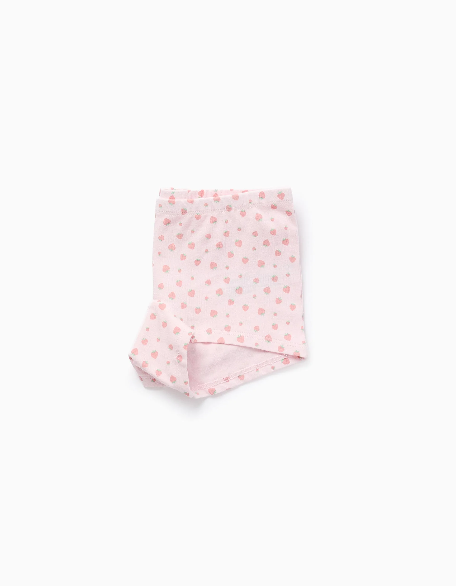 Pack of 4 plain/printed boxer shorts for girls, pink/white/green - Image 2