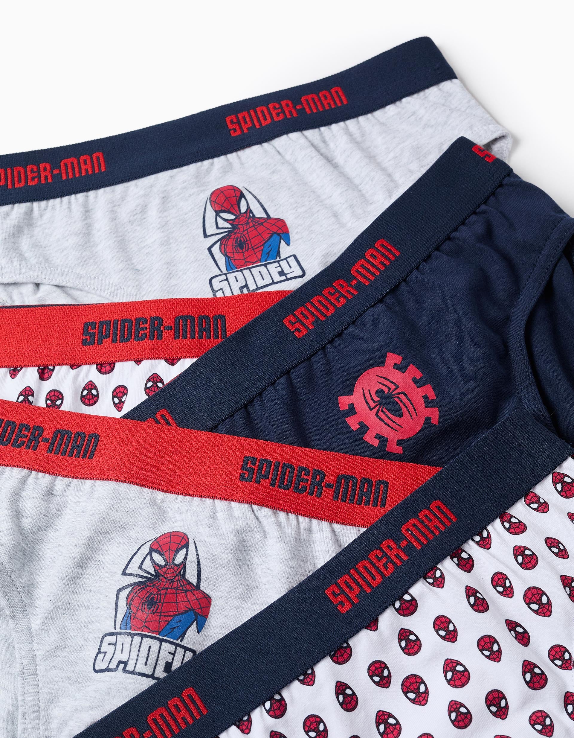 Pack of 5 Briefs for Boys 'Spiderman', Blue/White/Grey - Image 3