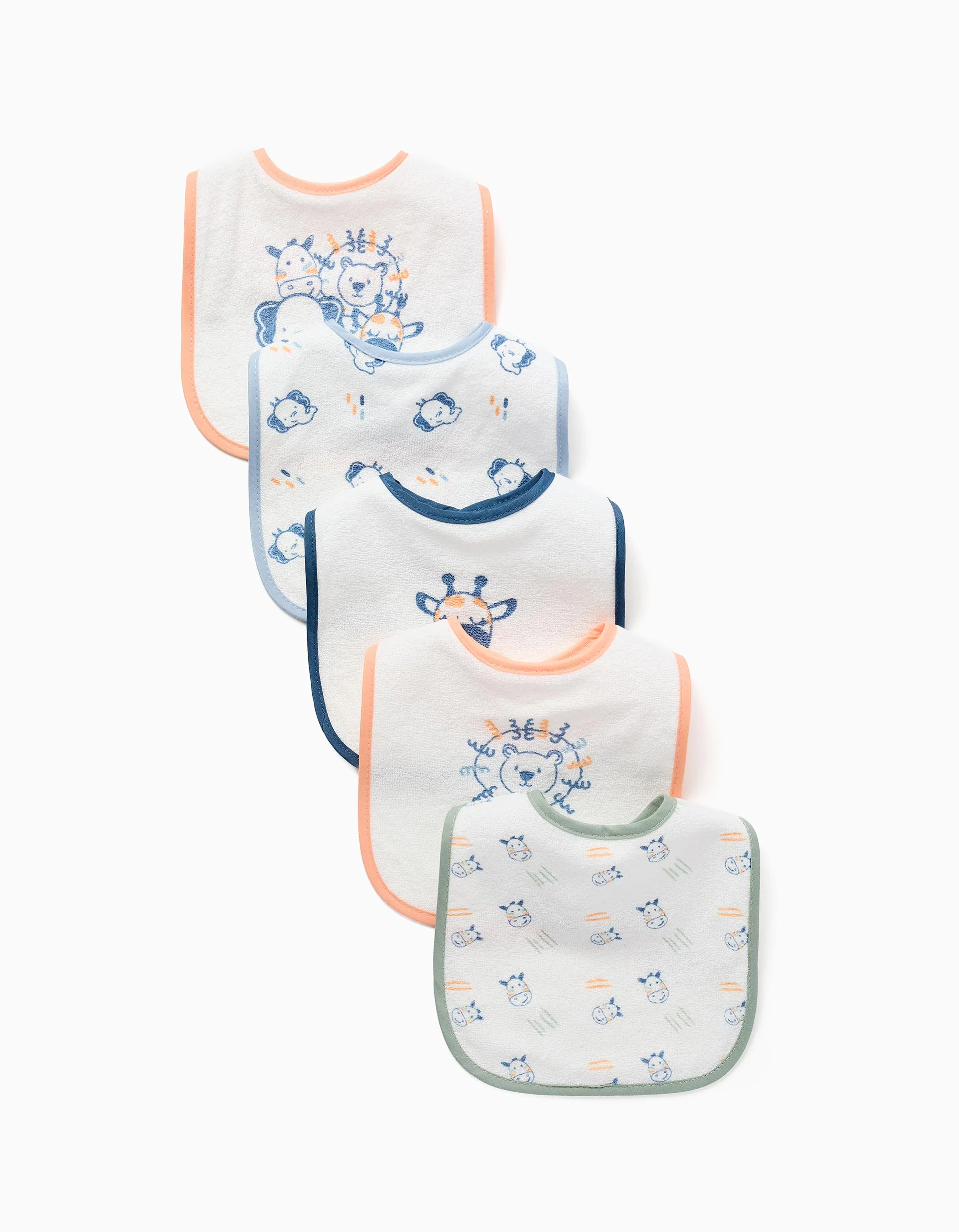 Pack of 5 Waterproof Bibs with Prints ZY Baby, Multicolour