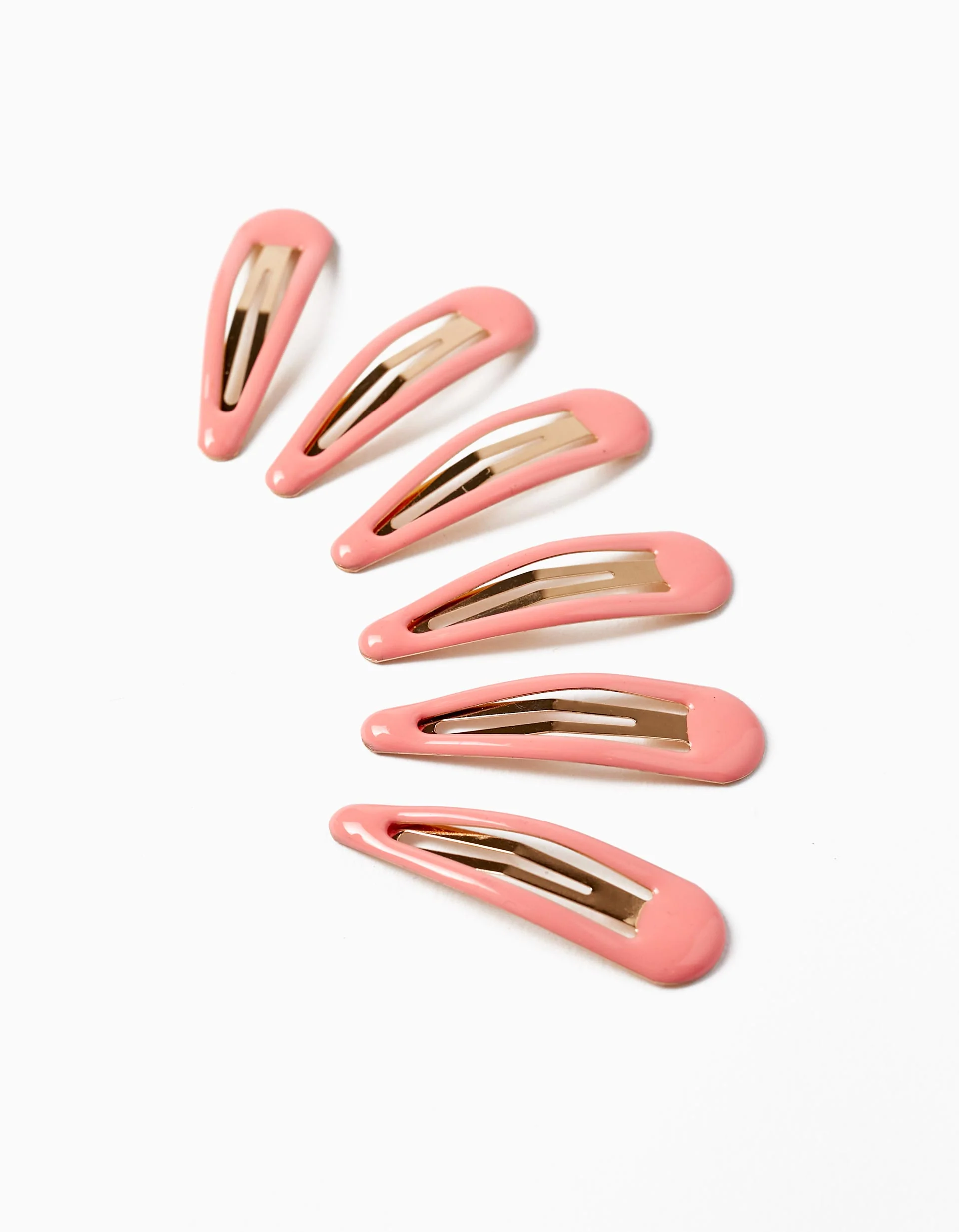 Pack of 6 Metal Hair Clips for Baby and Girl, Pink - Image 2