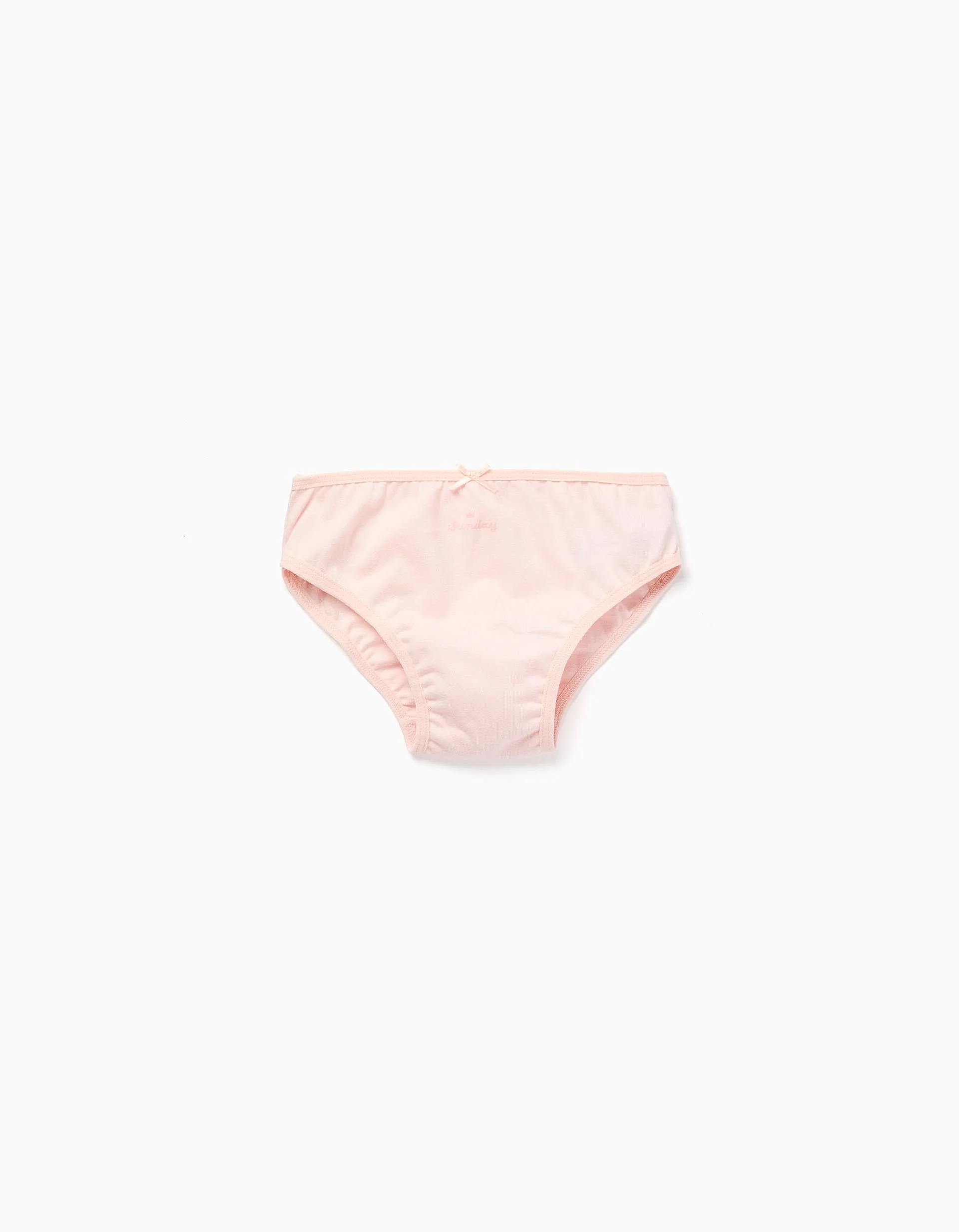 Pack of 7 Cotton Briefs 'Days of the Week' for Girls, White/Pink - Image 2