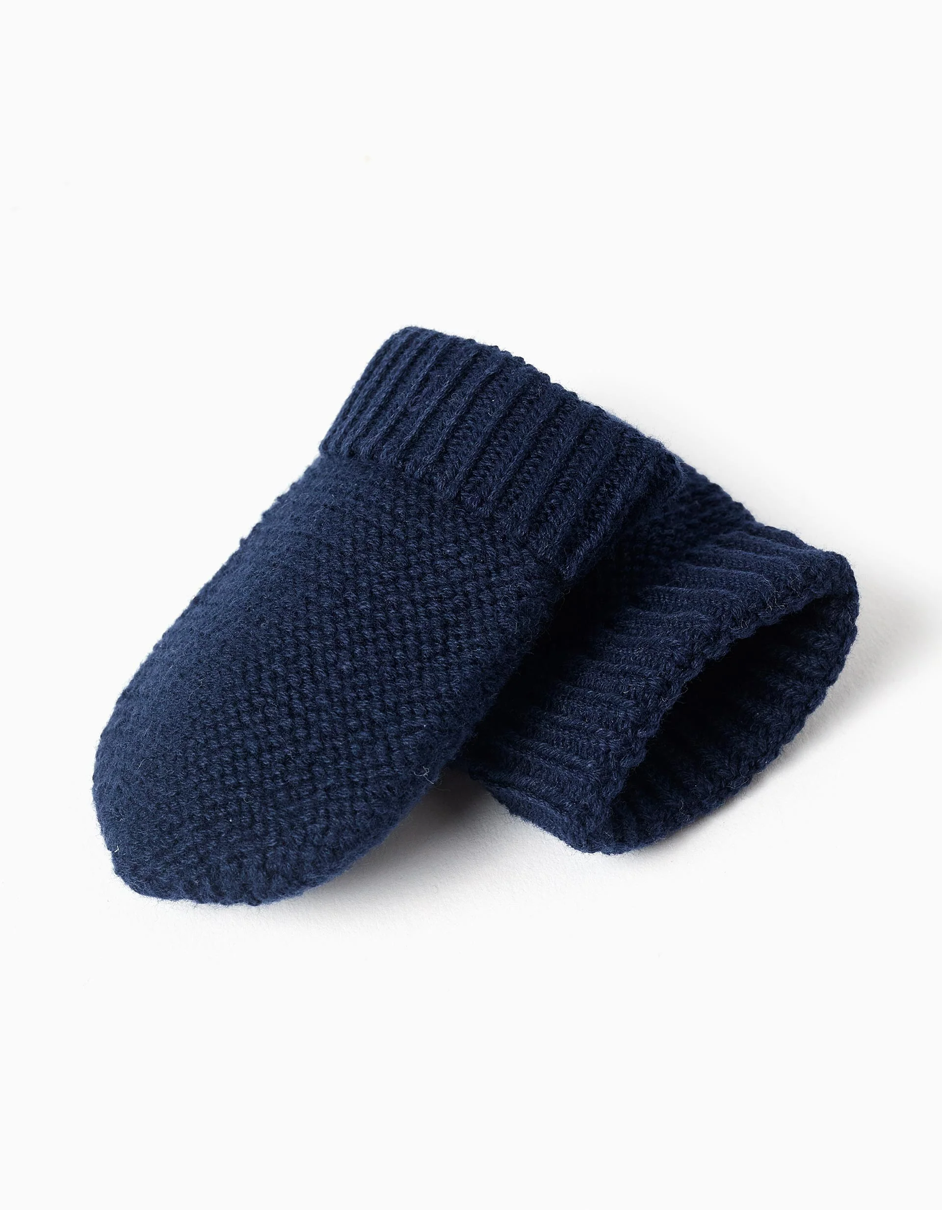 Pack of knitted beanie + gloves for newborn, dark blue - Image 3