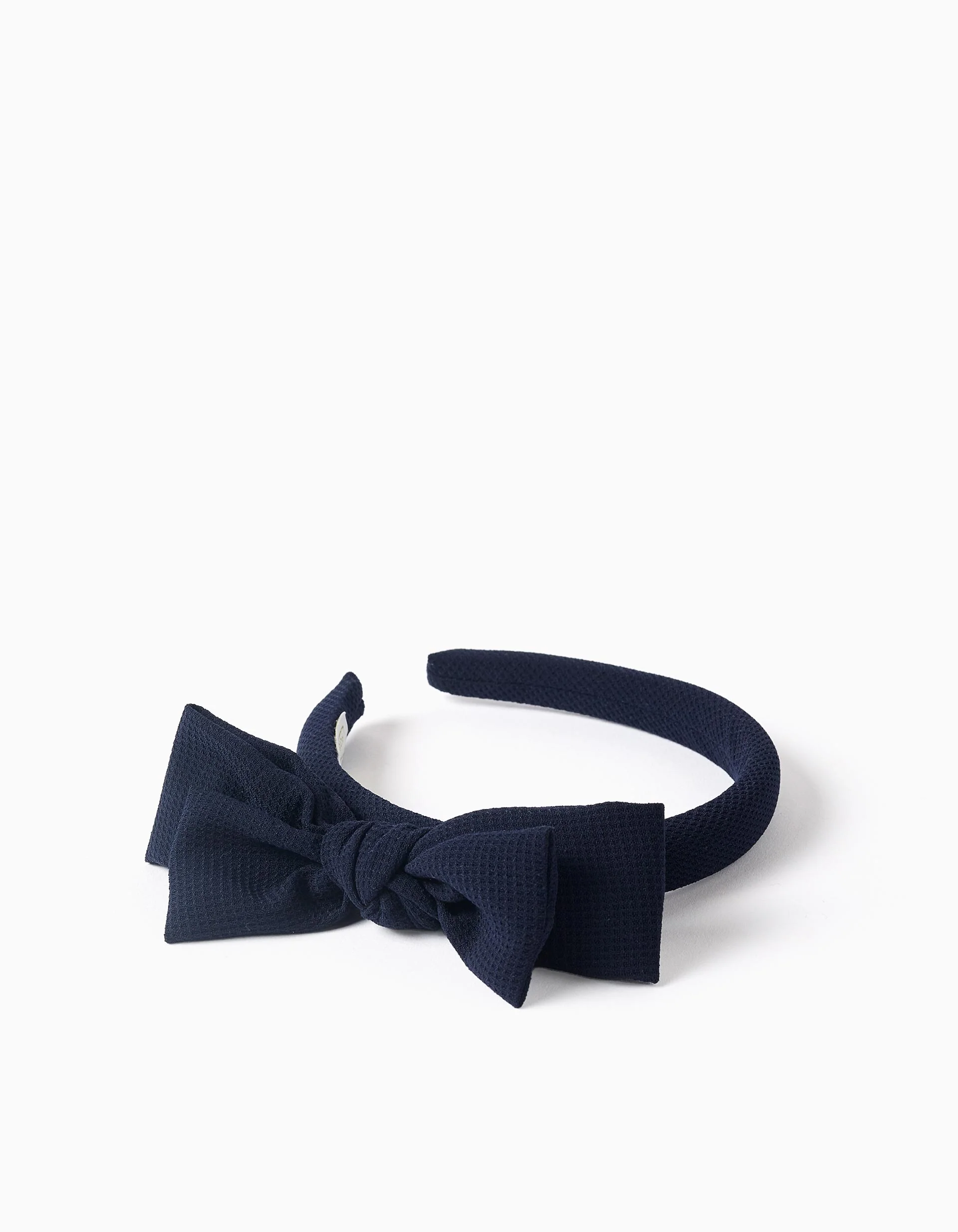 Padded Alice band with bow on top for girls, dark blue - Image 2