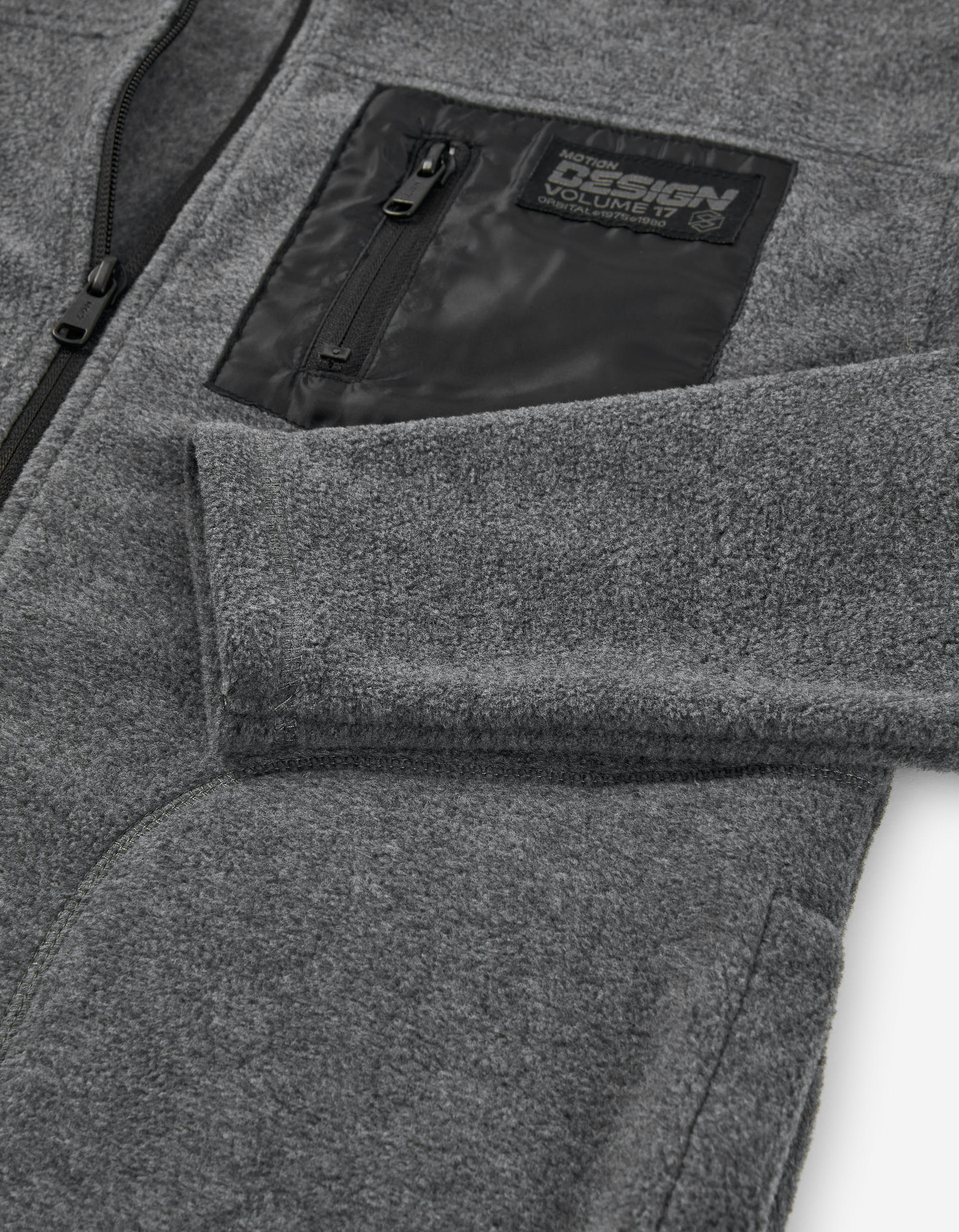 Polar fleece jacket with chest pocket for boys, dark grey - Image 3