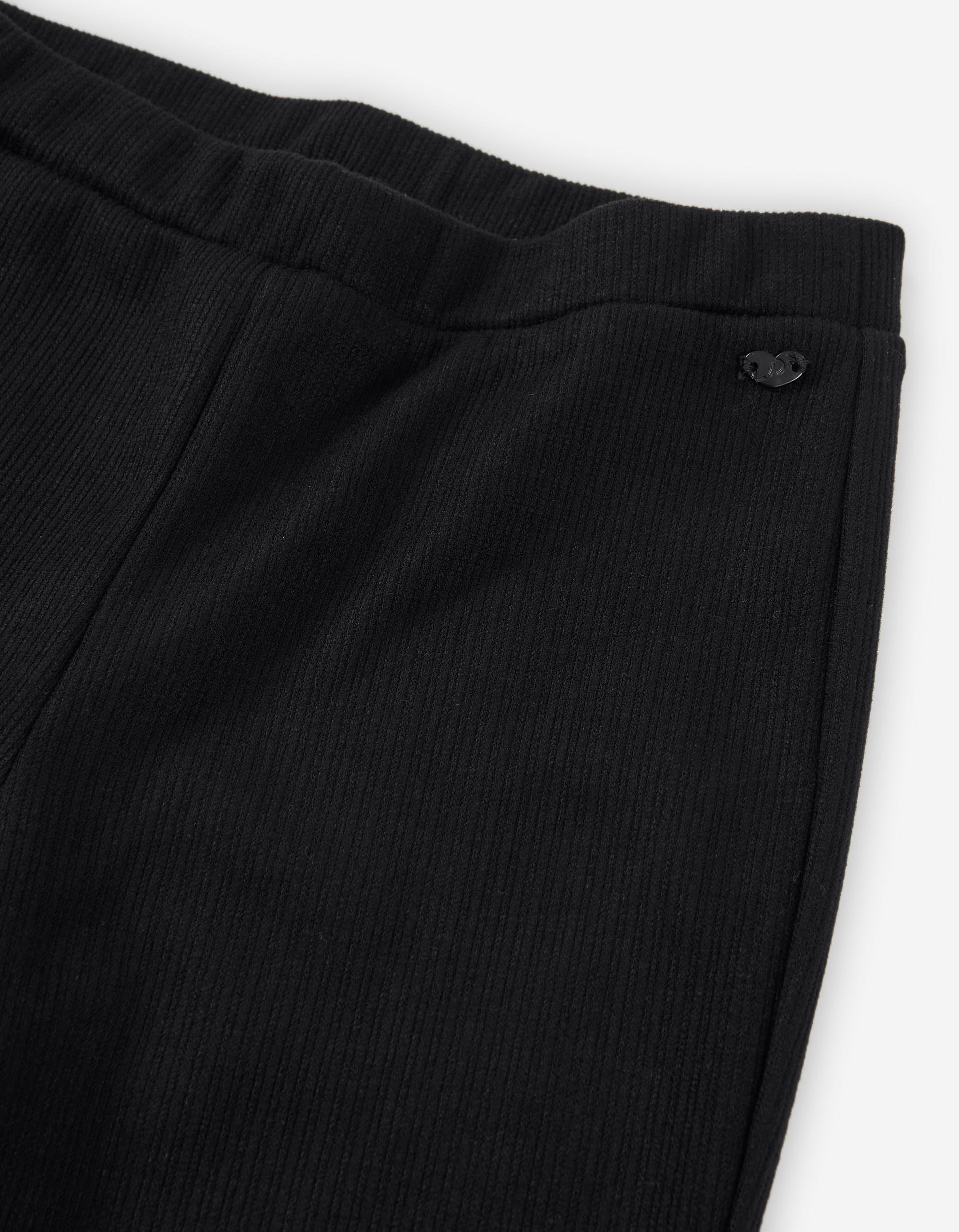 Ribbed flared leggings for girls, black - Image 3