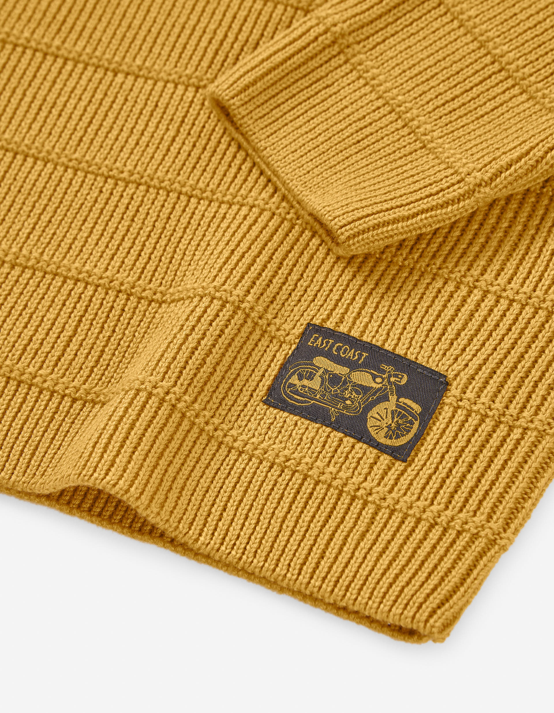 Ribbed knitted jumper for boys, yellow - Image 3