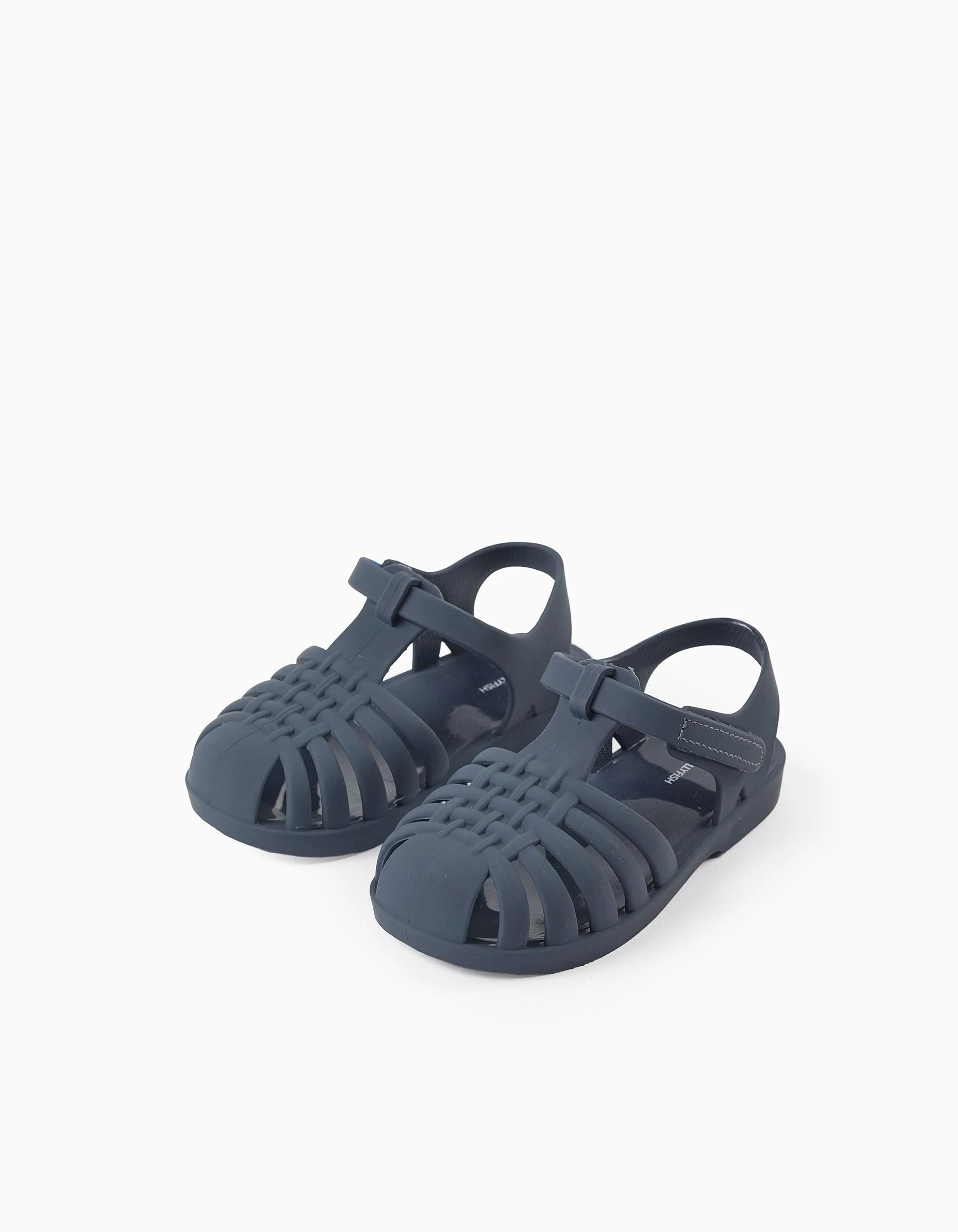 Rubber jelly sandals with touch-fastener for babies, dark blue - Image 2