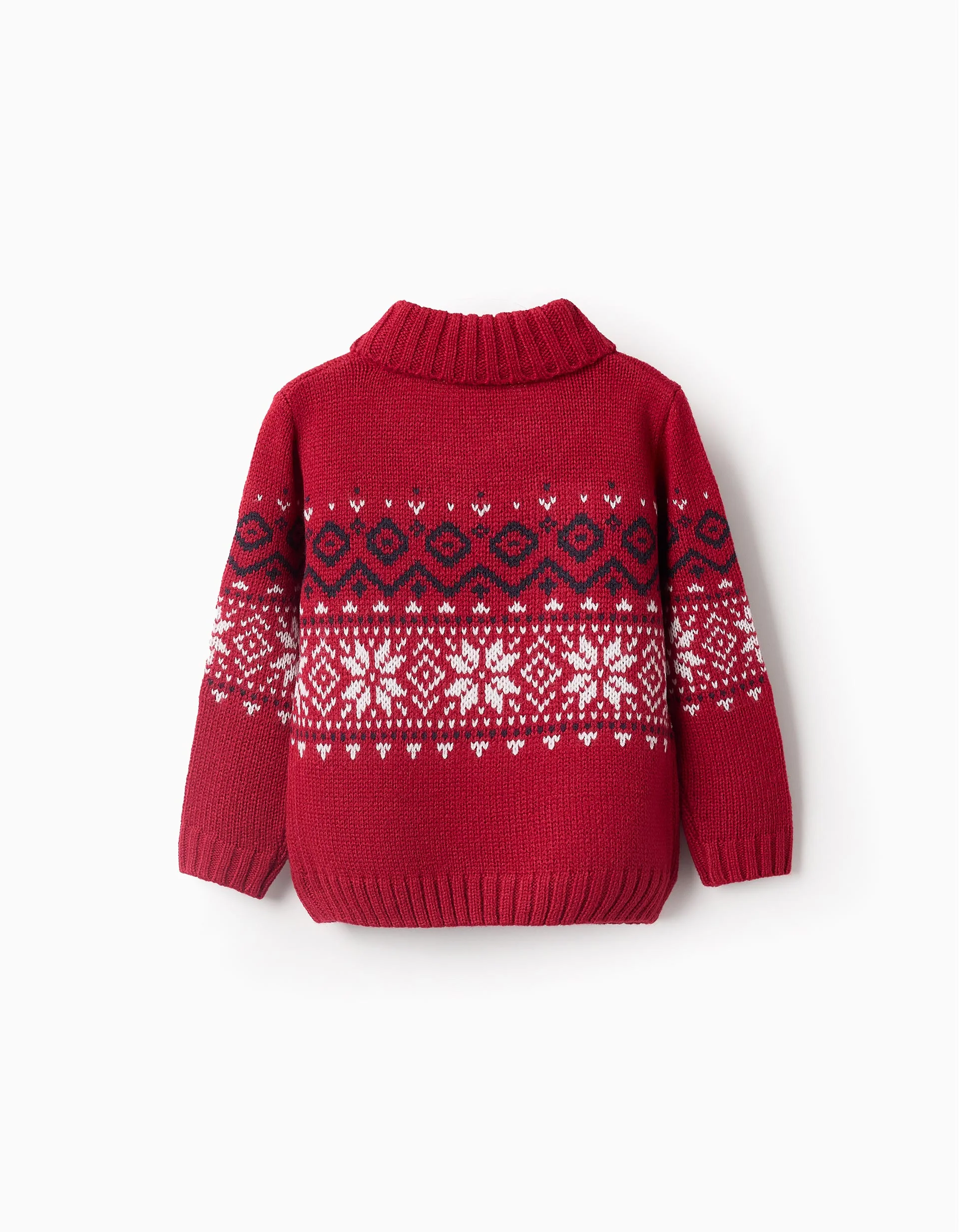 Jumper with Shawl Collar for Baby Boys, Red - Image 3