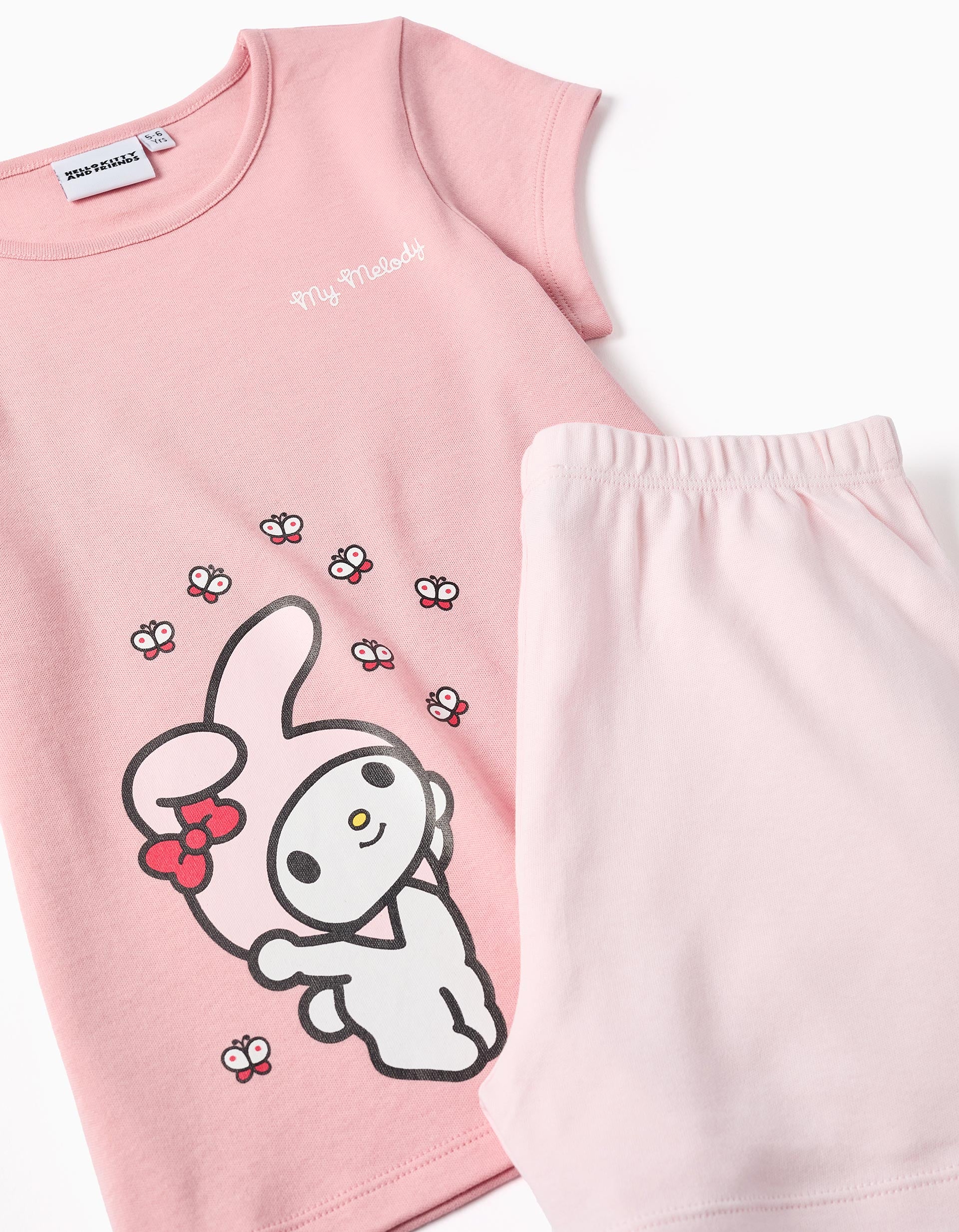 Short sleeve cotton pyjamas with My Melody print for girls, pink - Image 3