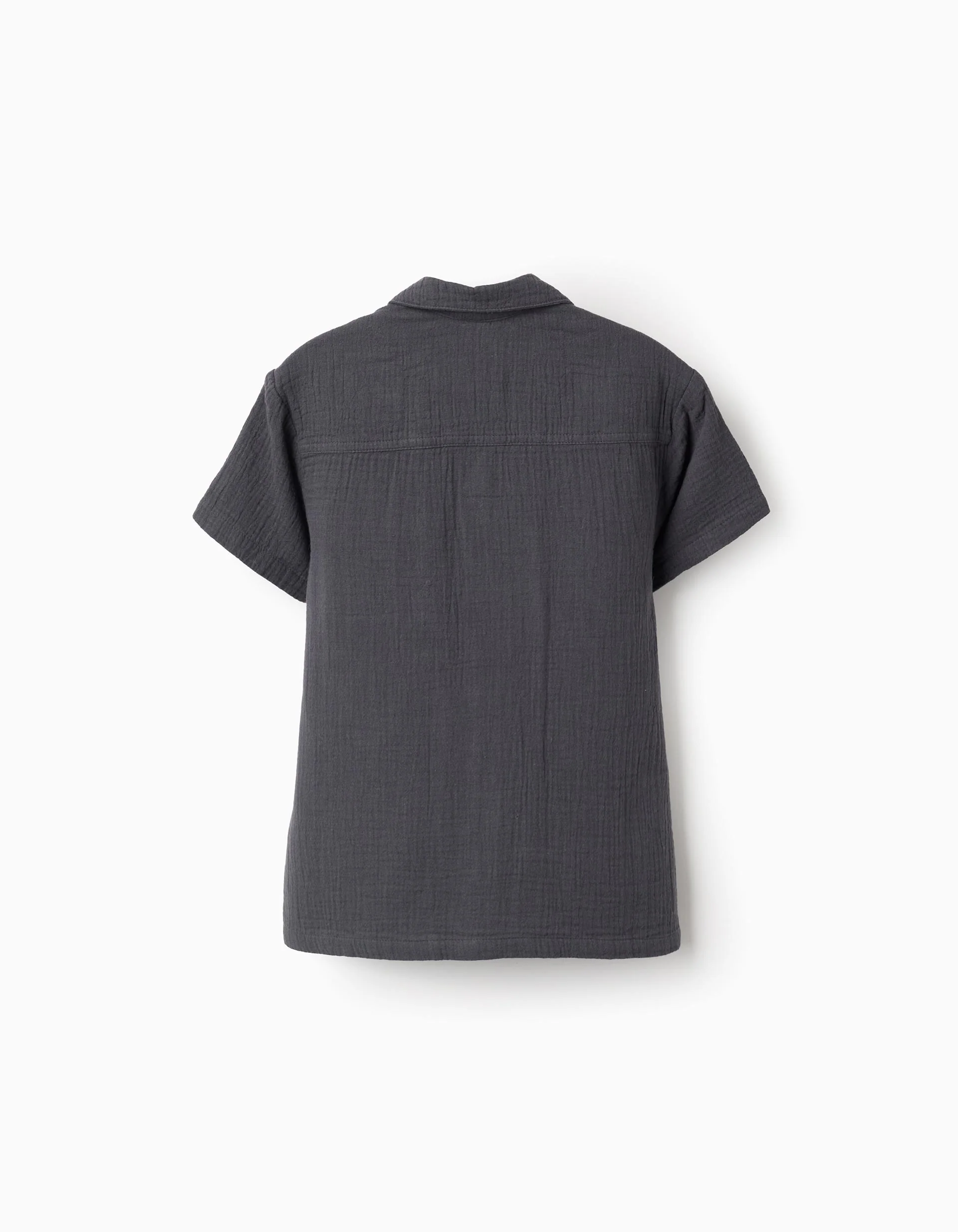 Short Sleeve Shirt in Bamboula for Boys, Grey - Image 3