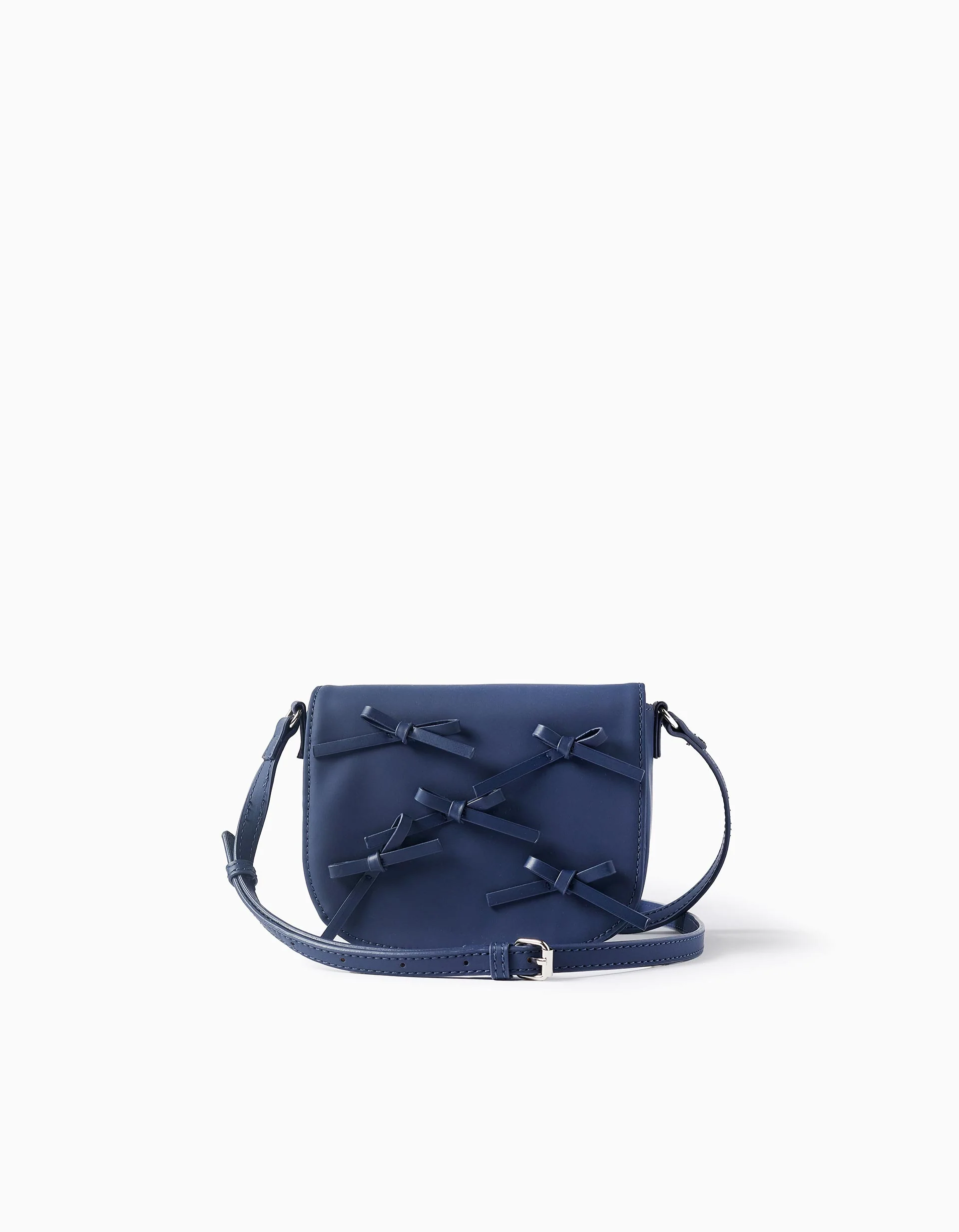 Shoulder bag with bow appliqué for girls, dark blue - Image 2