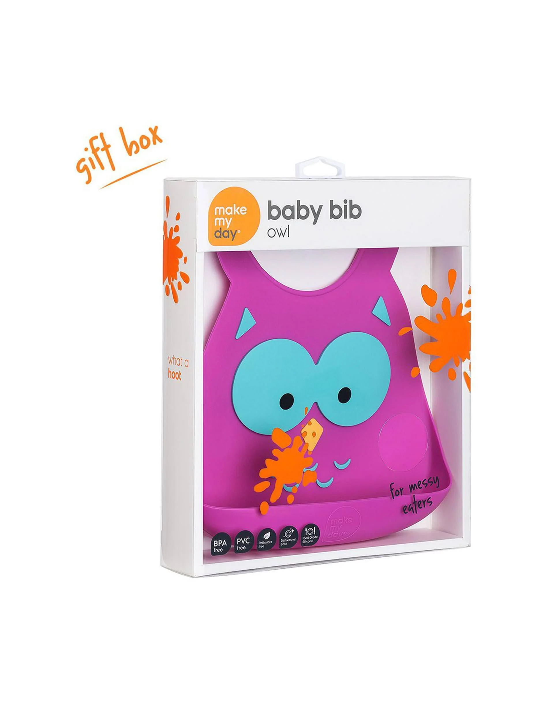 Silicone Bib Make My Day, Owl - Image 2