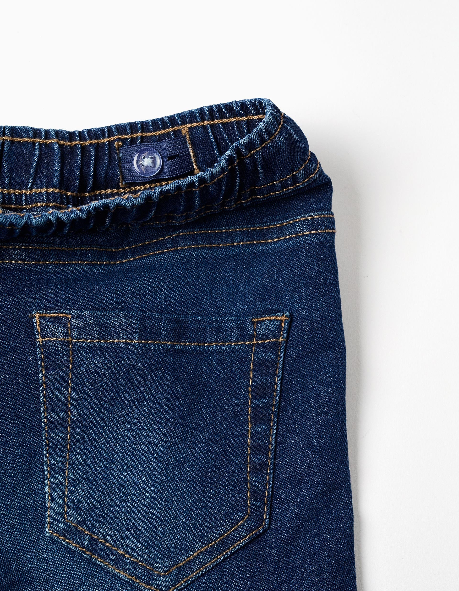 Slim fit jeans with drawstring for boys, dark blue - Image 5